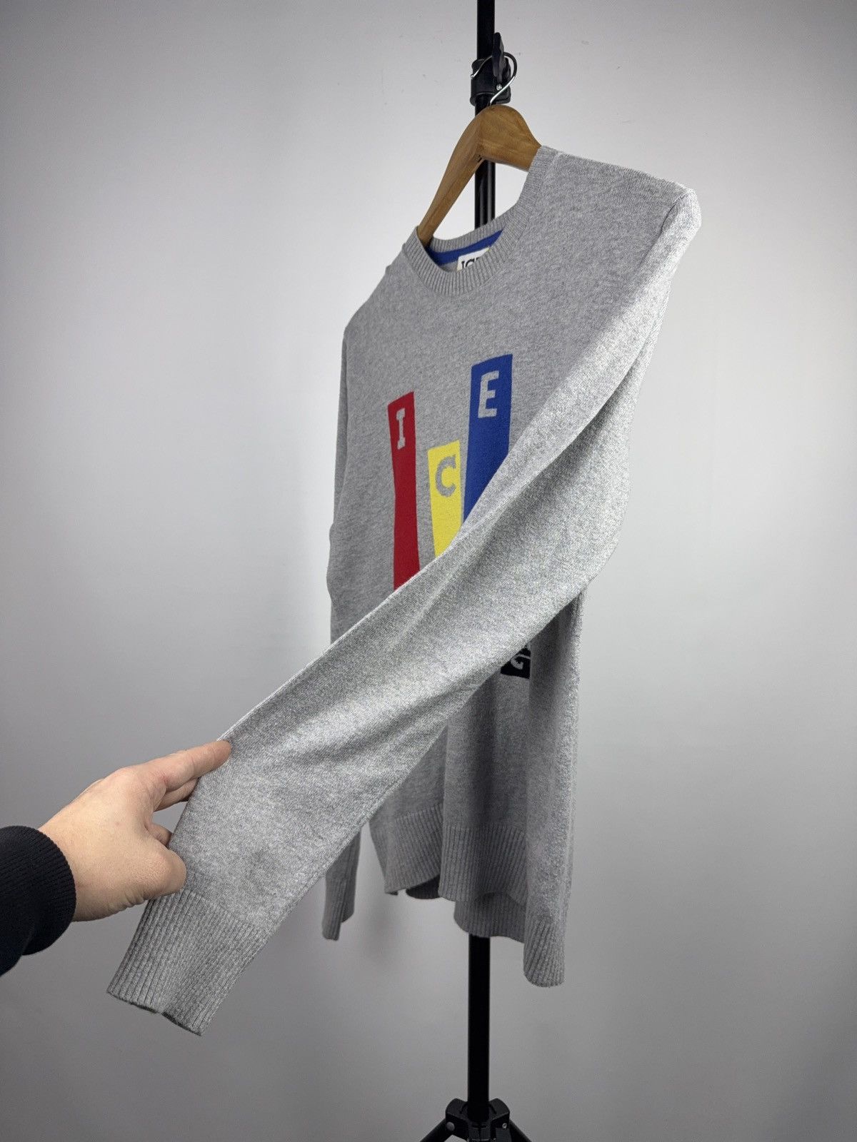 Iceberg Luxury ICE Iceberg Grey Multi-Color Logo Knit Sweater Size US S / EU 44-46 / 1 - 7 Thumbnail