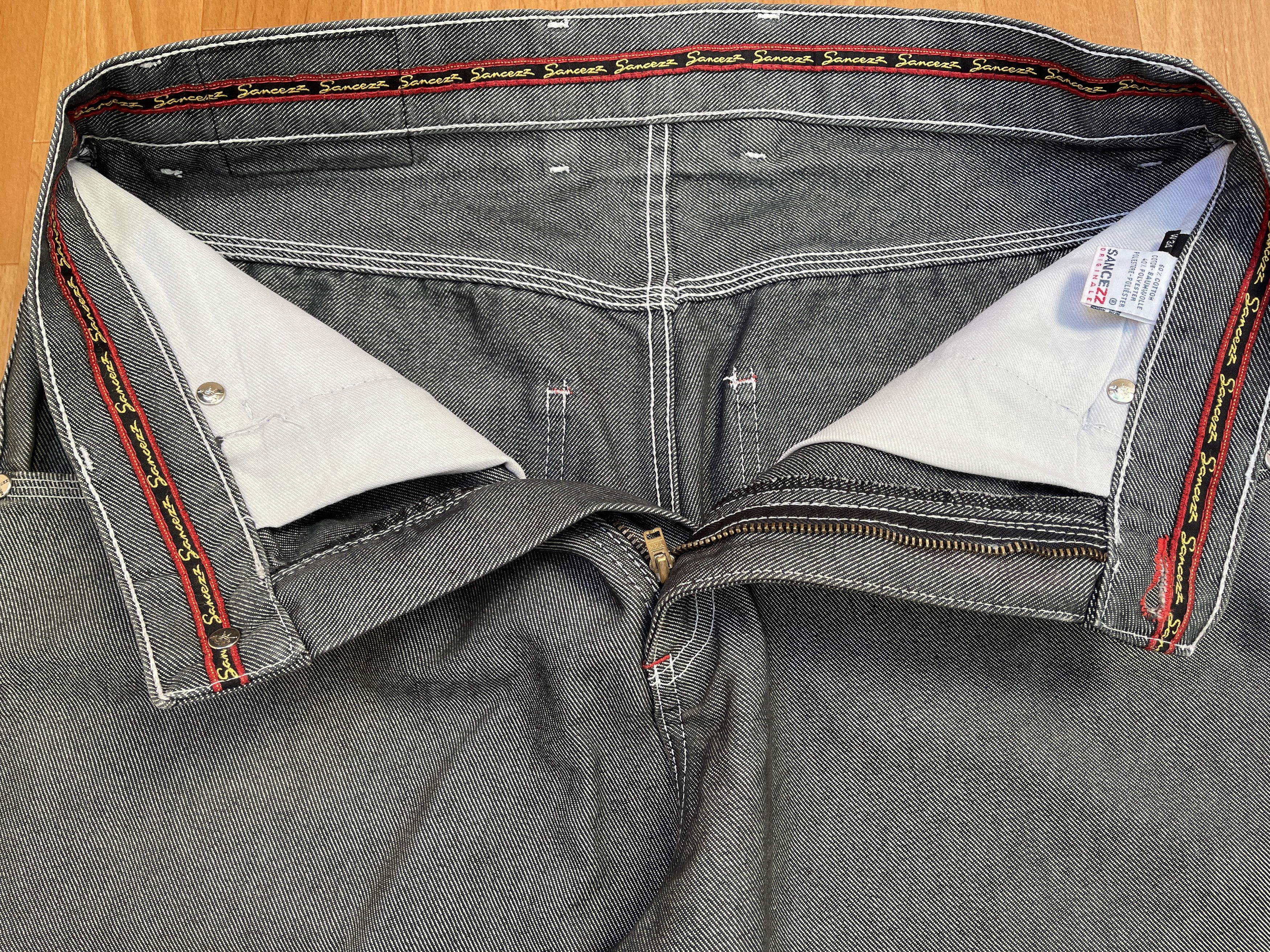 Other Sancezz jeans, shiny, vintage baggy, silver, metallic Y2K 32 Size US 32 / EU 48 - 12 Thumbnail