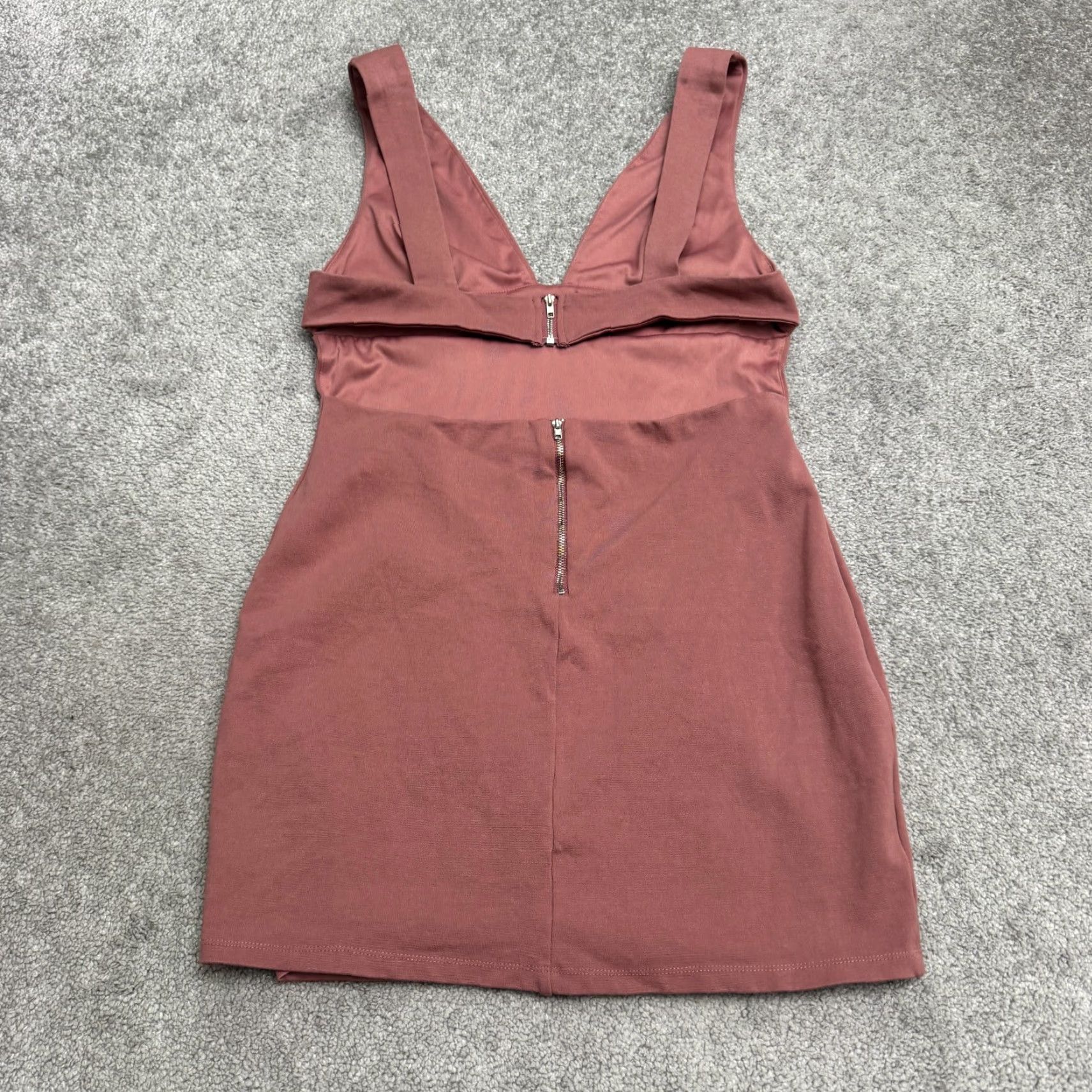 Lulus Lulus Dress Bodycon Mini Rose Pink Womens L Stretch V-Neck Sleeveless Backless ZIP Dress, Short, Casual, Spring Summer Fall, Regular Size L Womens Size L / US 10 / IT 46 - 2 Thumbnail