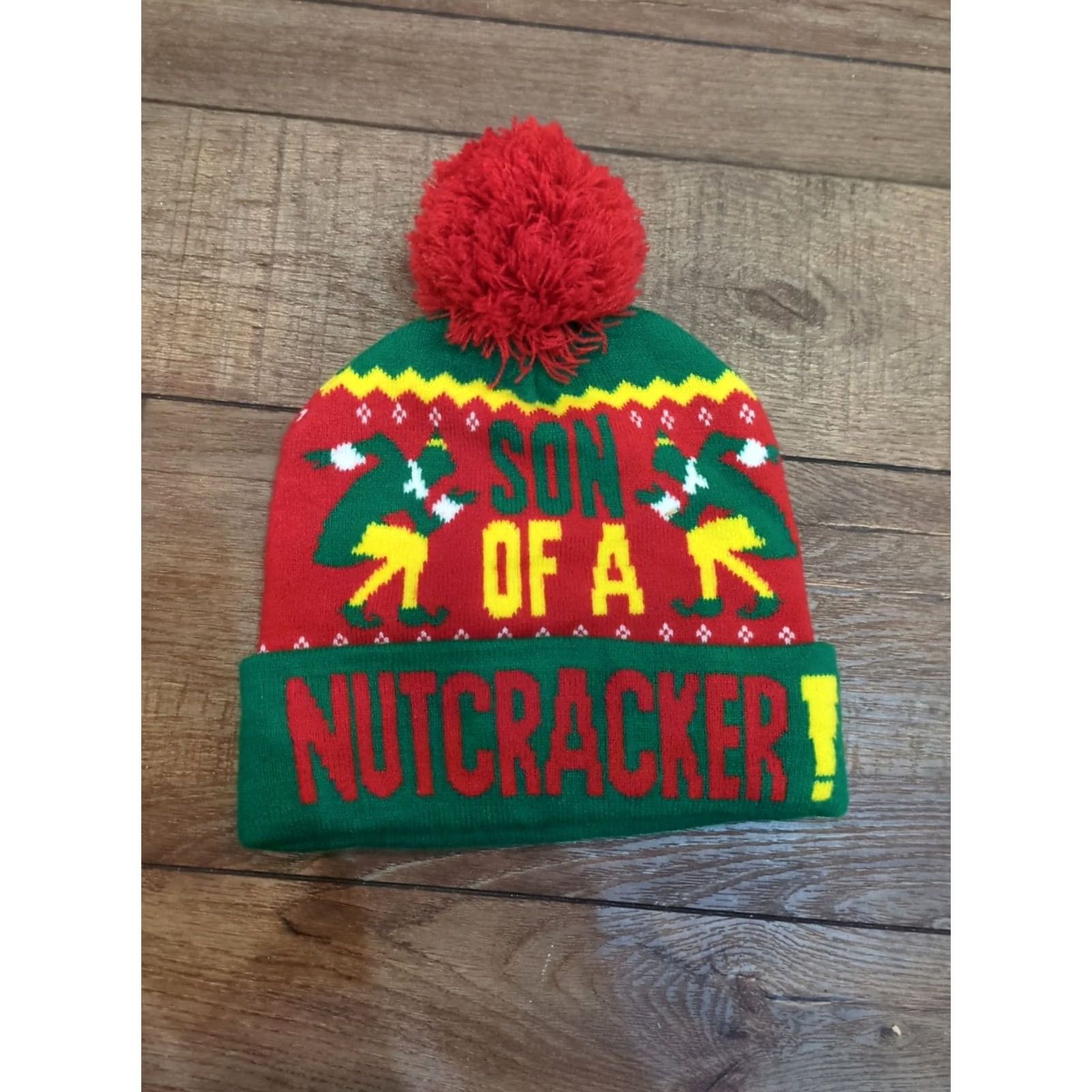 Vintage Elf Son Of A Nutcracker Pom Beanie Knit Cap Unisex One Size Size ONE SIZE - 2 Thumbnail