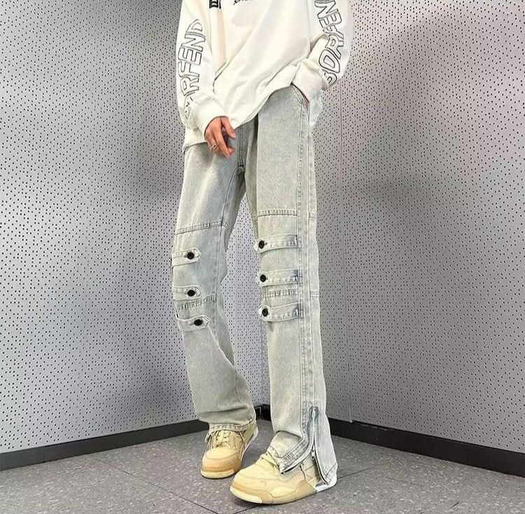 Jean × Vintage y2k cargo straight pants with zipper button pocket Size US 33 - 2 Thumbnail