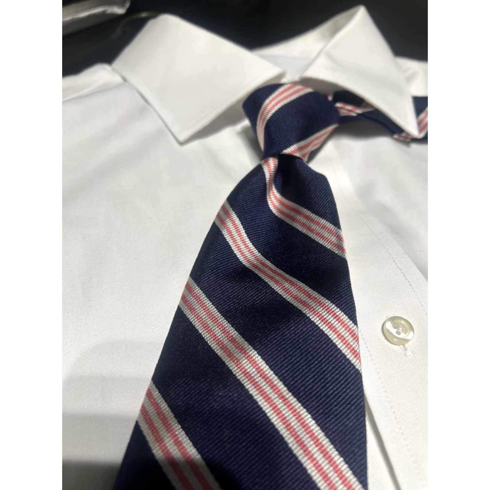 Brooks Brothers Brooks Brothers Tie Silk Striped Navy Silver Mini BB#1 the Rep Tie Men Classic 57"-60" Blue Size ONE SIZE - 3 Thumbnail