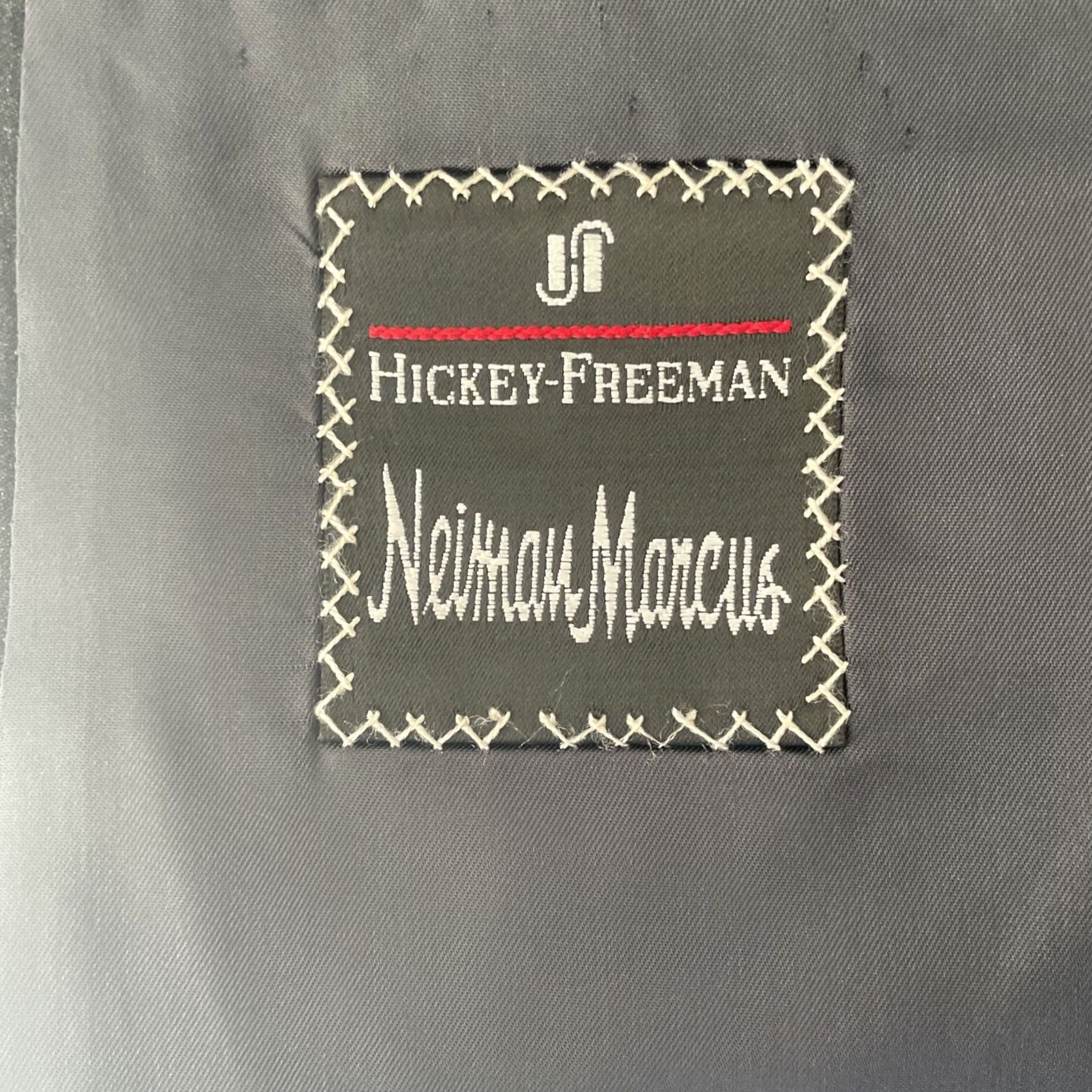Vintage Hickey Freeman Blazer Jacket Men 42R Wool Gray Solid Notch Lapel Regular Single-Breasted Two-Button Front Front Two-Button Front Style Suit Jacket Size 42R - 3 Thumbnail