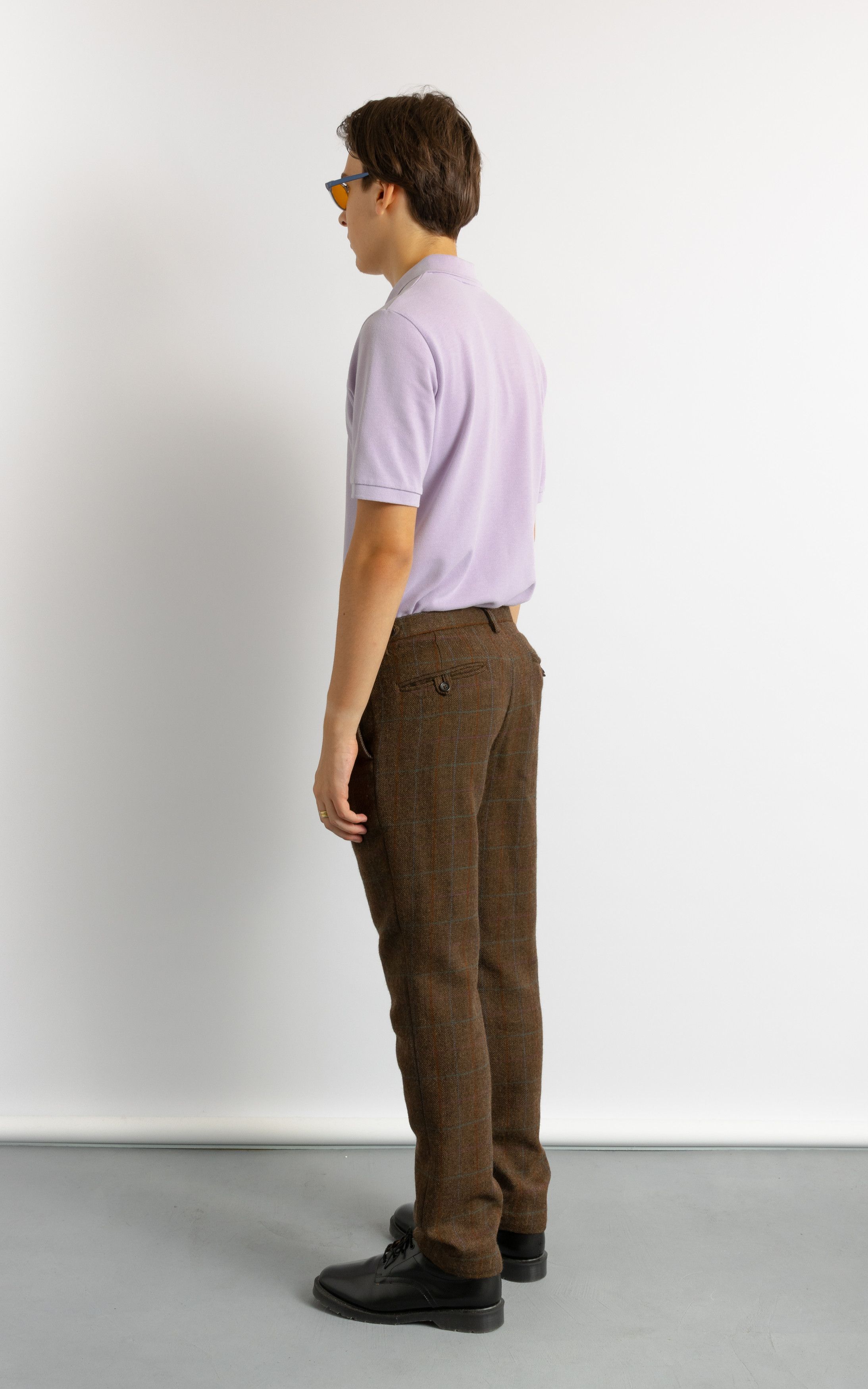 Vintage Man Preowned Checked Wool Brown Classic Pants 8727 Size US 32 / EU 48 - 3 Thumbnail