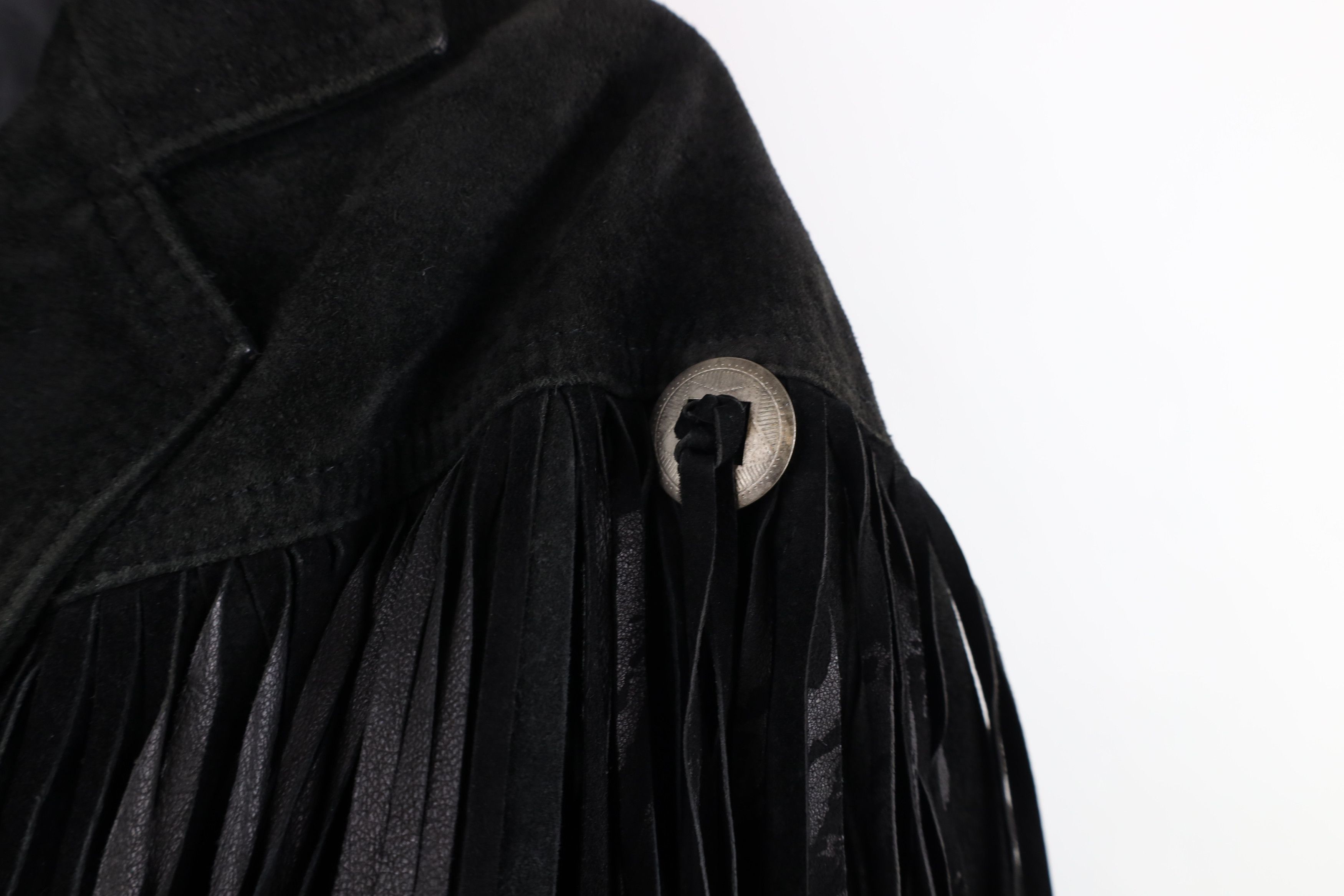 Vintage Vintage 90s Streetwear Western Suede Leather Jacket Black Size M / US 6-8 / IT 42-44 - 6 Thumbnail