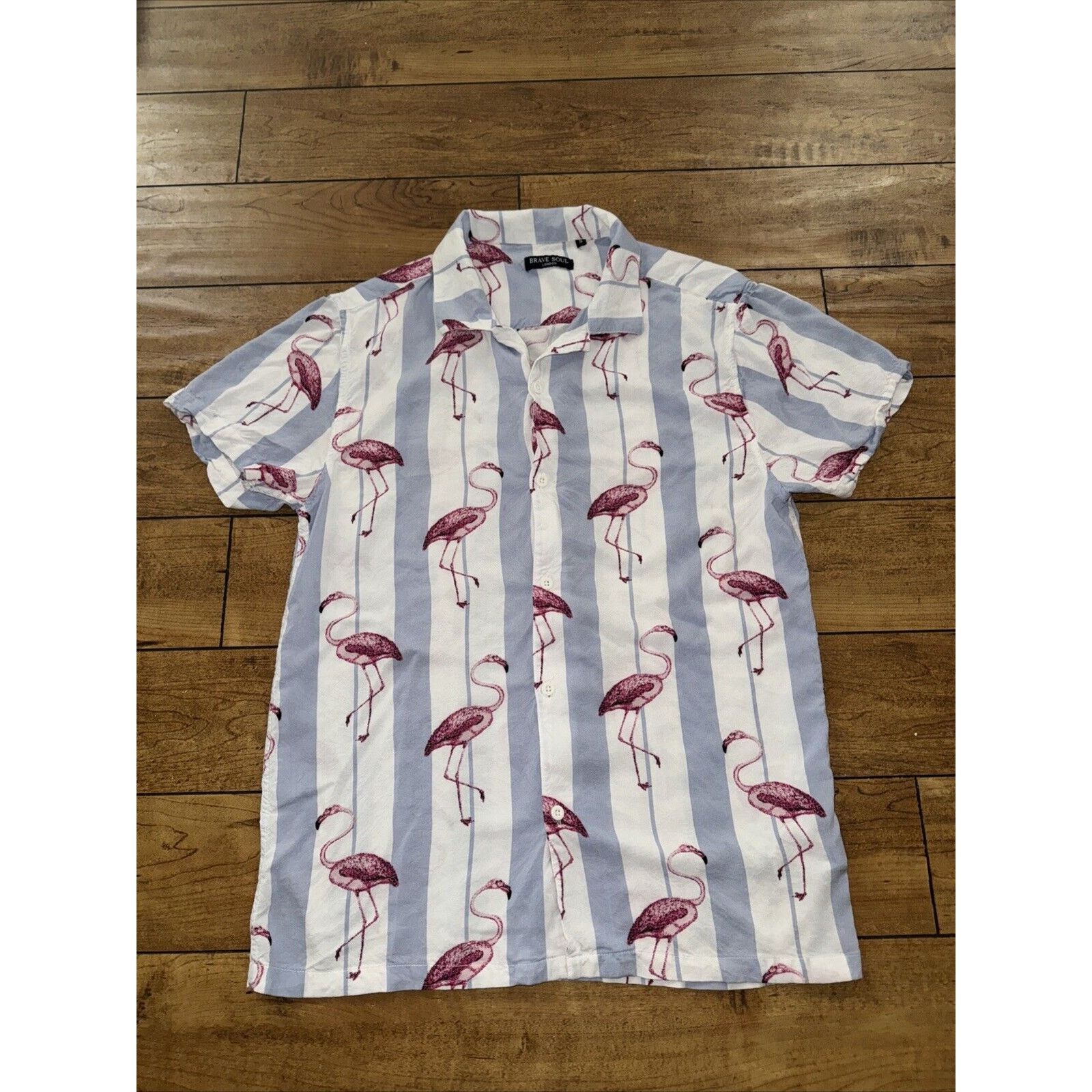 Brave Soul Brave Soul London Camp Shirt Short Sleeve Small Flamingo Size US S / EU 44-46 / 1 - 1 Thumbnail