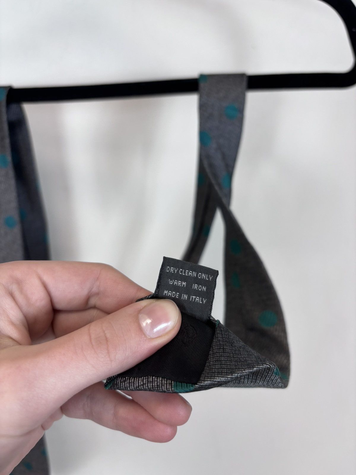 Ermenegildo Zegna Ermenegildo Zegna Grey Striped Polka Dot Silk Tie Size ONE SIZE - 6 Thumbnail