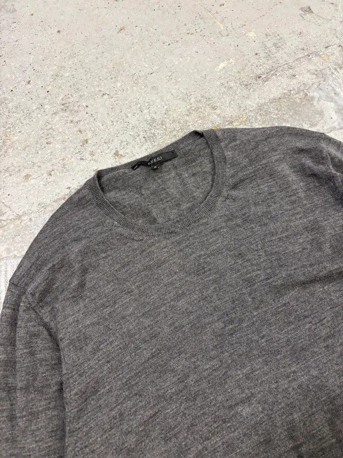 Gucci 2010s Gucci Grey Wool Contrast Classy Sweater Size US M / EU 48-50 / 2 - 5 Thumbnail