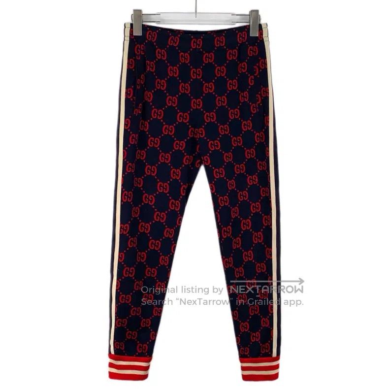 Gucci Gucci Size S Dark blue logo jacquad full printed cotton cas Size 42" / US 20 - 1 Thumbnail