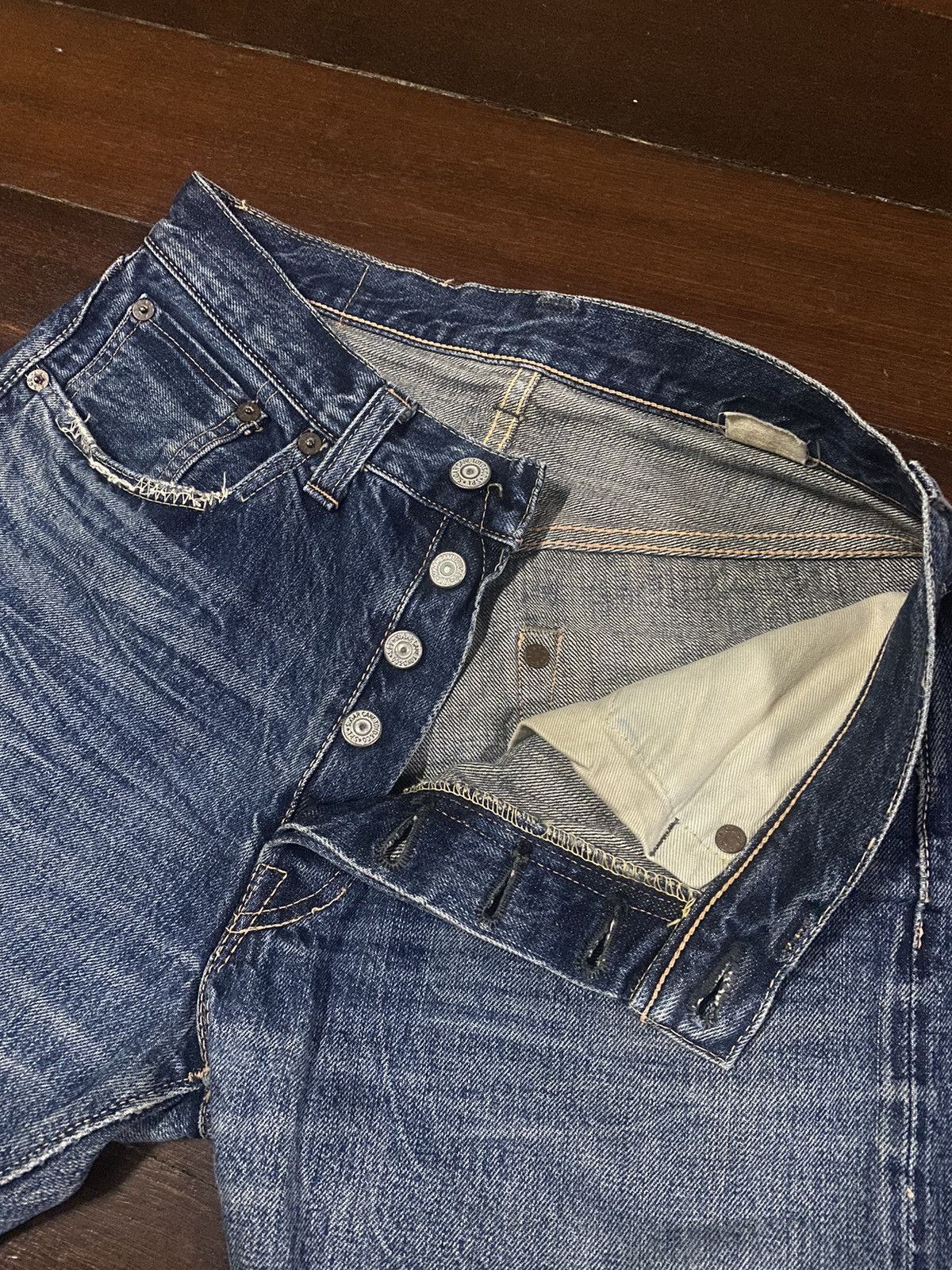 Orslow FIRE 🔥 VINTAGE SUGAR CANE 1947 SHORT JEANS REWORK CUSTOM Size US 30 / EU 46 - 10 Thumbnail