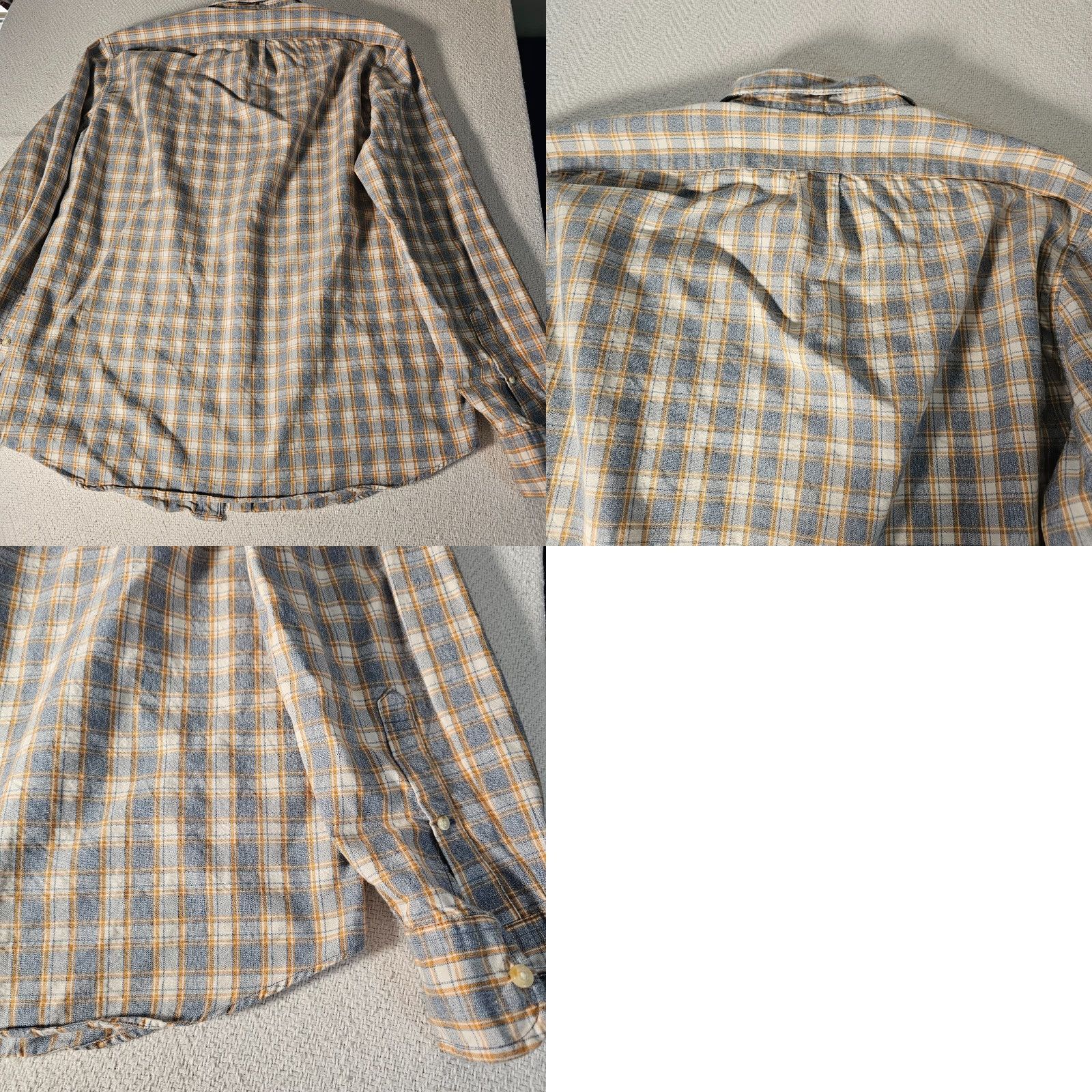 J.Crew VINTAGE J.CREW Men's Cotton Chambray Shirt Long Sleeve Casual Button-Down Plaid Blue Yellow XL Size US XL / EU 56 / 4 - 8 Thumbnail