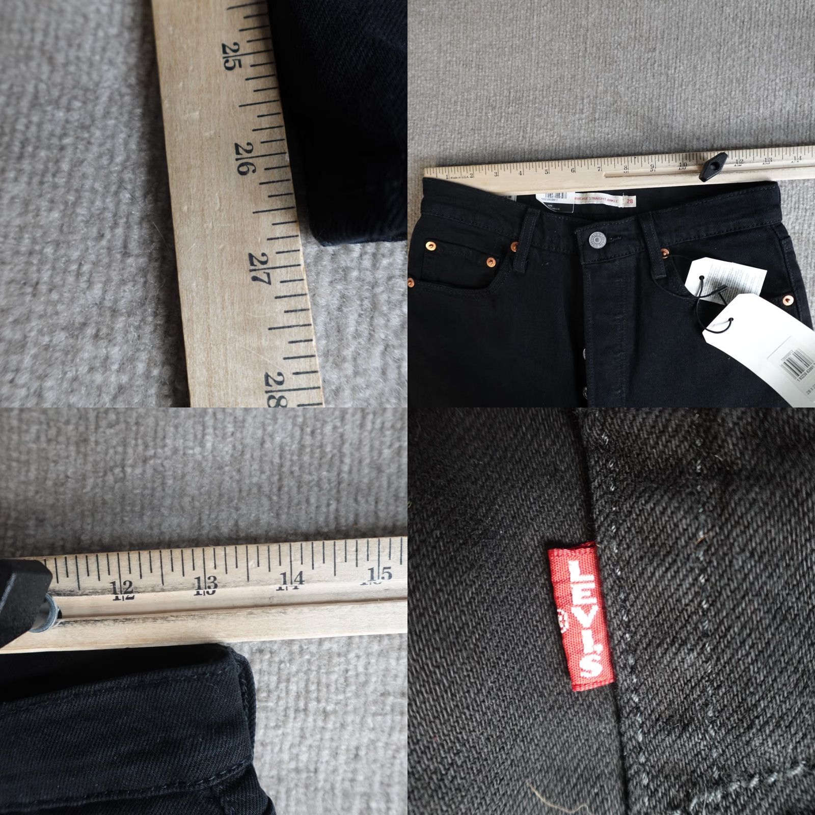 Levi's Levi's Womens Jeans 28 x 27 Black 724 High Rise Straight Cropped NEW Size 28" / US 6 / IT 42 - 8 Thumbnail