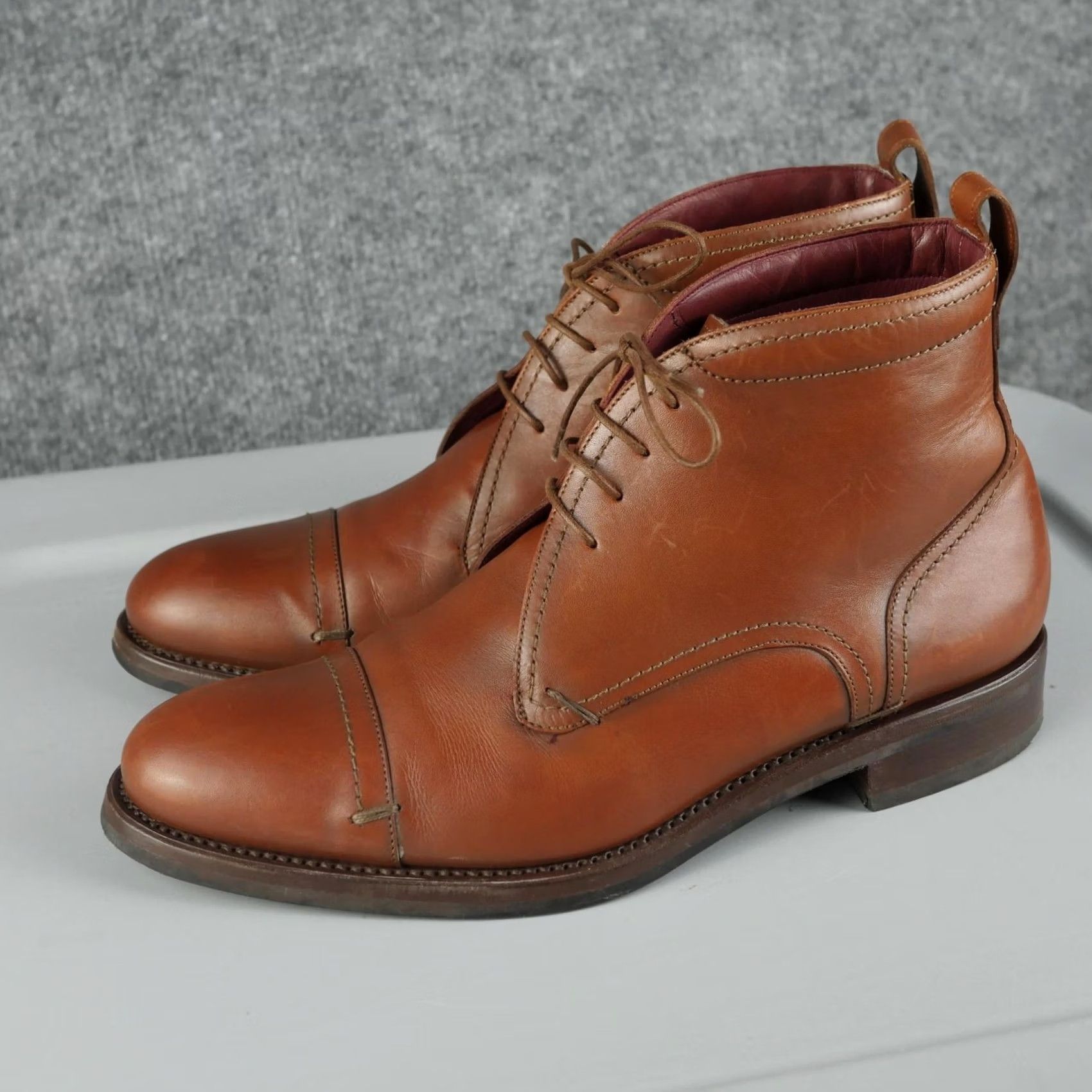 CO Rider Boot Co Chukka Boots Mens Size 8 Brown Leather Cap Toe Made In Italy Size ONE SIZE - 2 Thumbnail