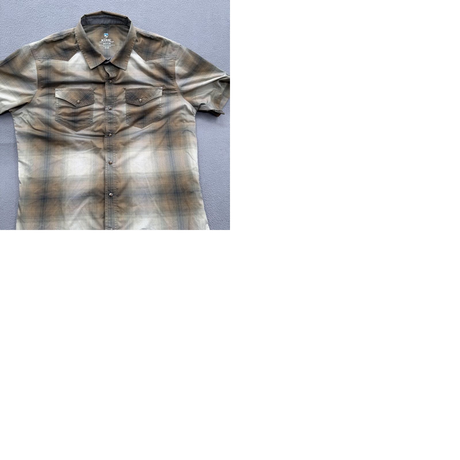 Vintage KUHL Shirt Mens Medium Brown Plaid Short Sleeve Snap Front Outdoor Hiking Casual Travel Size US M / EU 48-50 / 2 - 9 Thumbnail