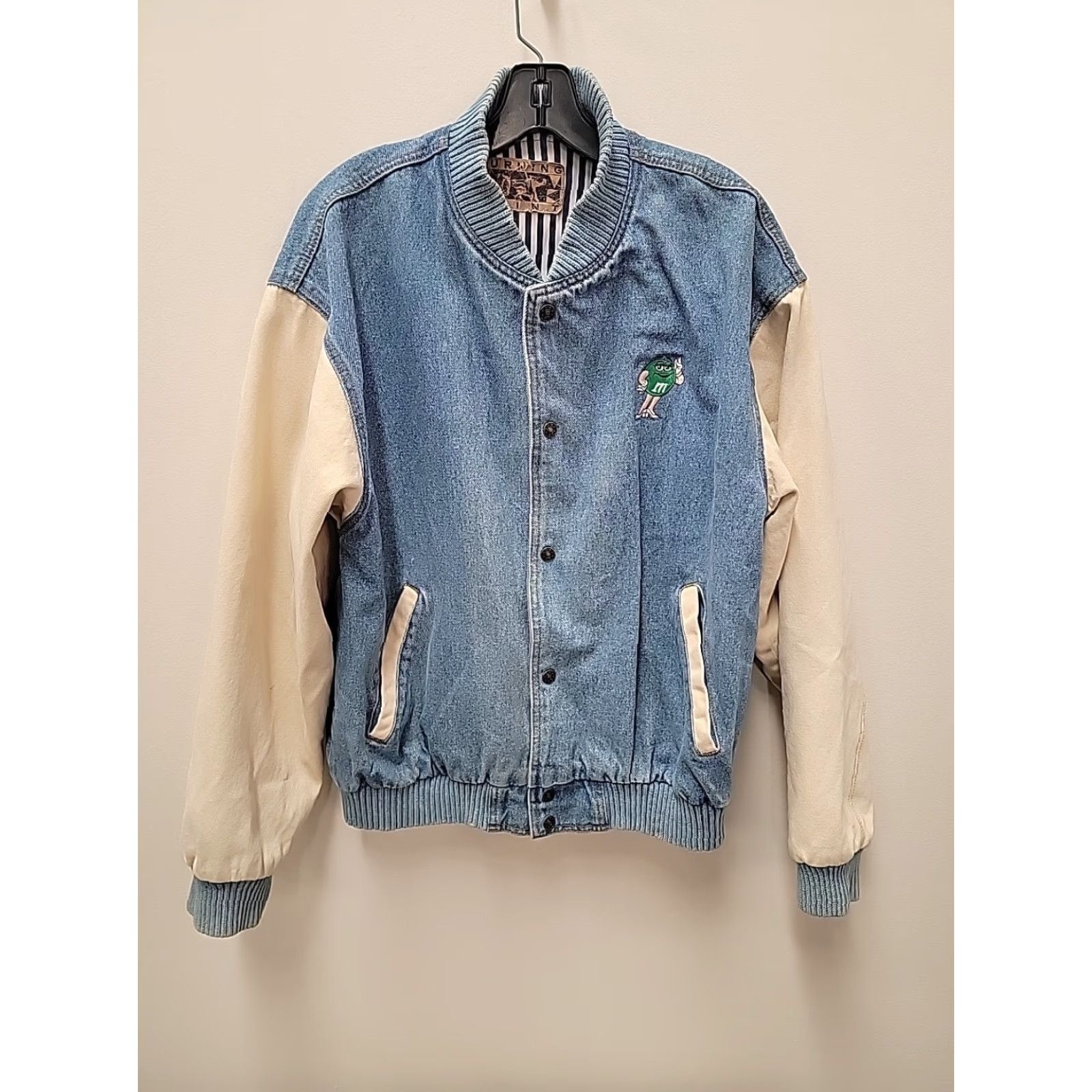 Denime VINTAGE Turning Point Denim Bomber Jacket Mens M Blue 100% Cotton Snap Pockets Shirt/Coat Style Bomber Jacket Mens Regular Size US M / EU 48-50 / 2 - 2 Thumbnail