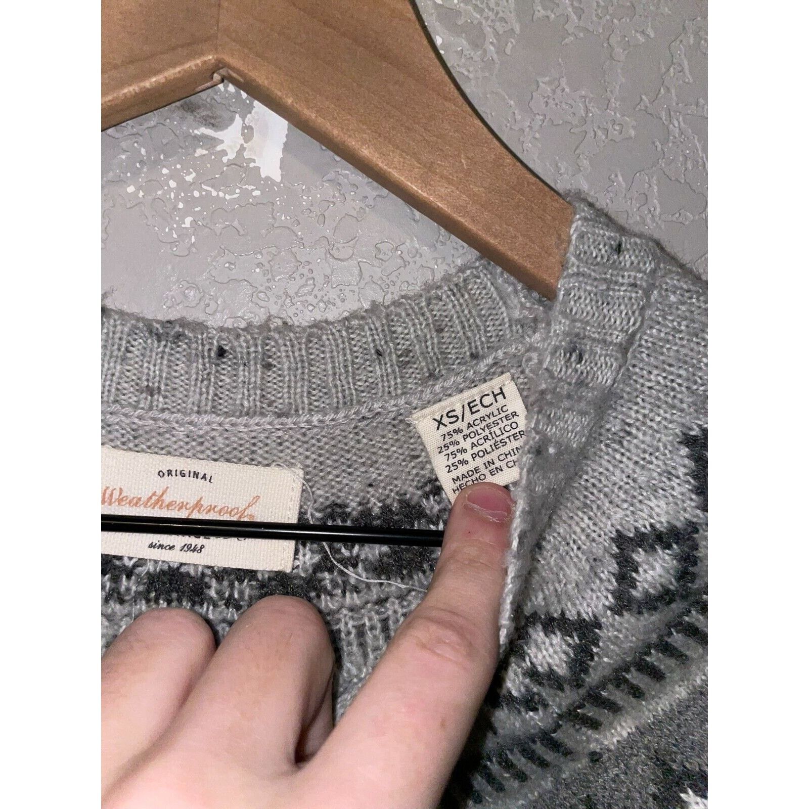 Vintage Women's Original Weatherproof Vintage Sweater Gray Outerwear Size XS / US 0-2 / IT 36-38 - 7 Thumbnail