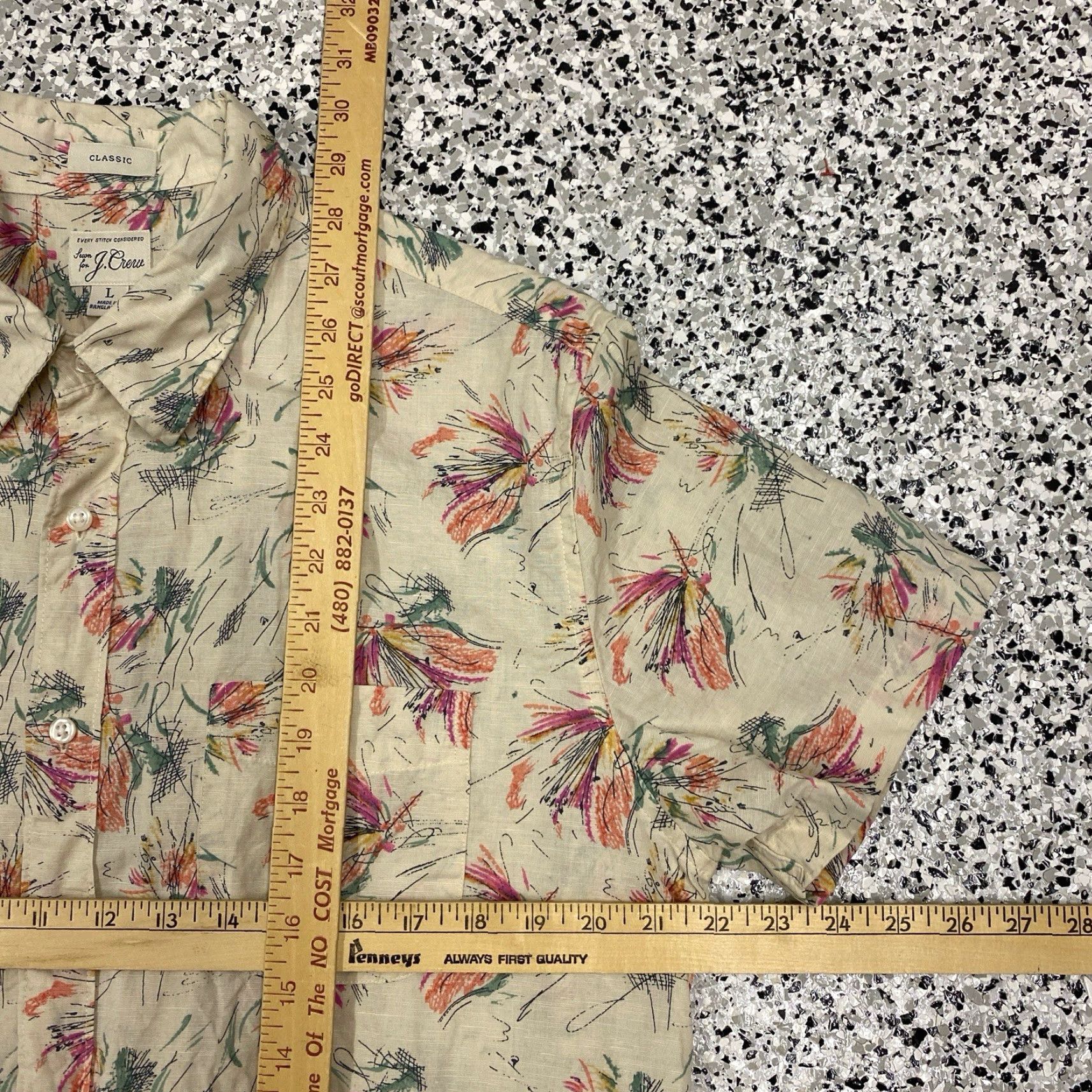 J.Crew J.CREW Shirt Linen Blend Men's Large Short Sleeve Beige Button Up Beach Size US L / EU 52-54 / 3 - 3 Thumbnail