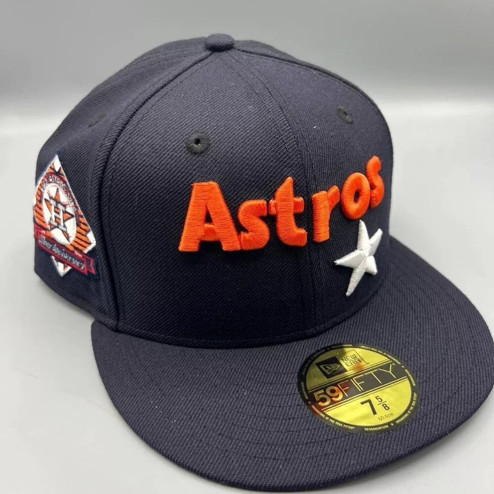 New Era Houston Astros Hat Men 7 5/8 59Fifty New Era Fitted Cap Size ONE SIZE - 1 Thumbnail