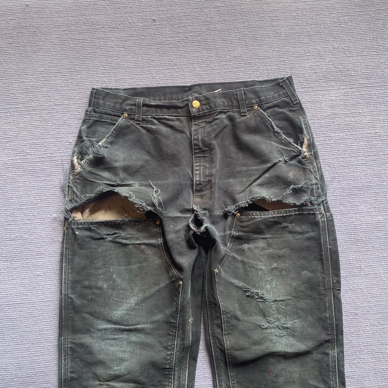 Carhartt (36x32) Grail Crazy Vintage Distressed Carhartt Double Knee Size US 36 / EU 52 - 2 Thumbnail
