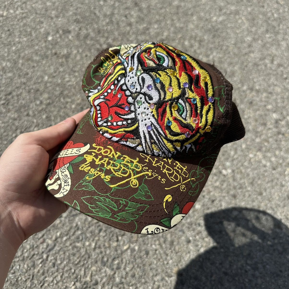 Selling Ed Hardy Tiger Logo Sun Faded Cap Vintage