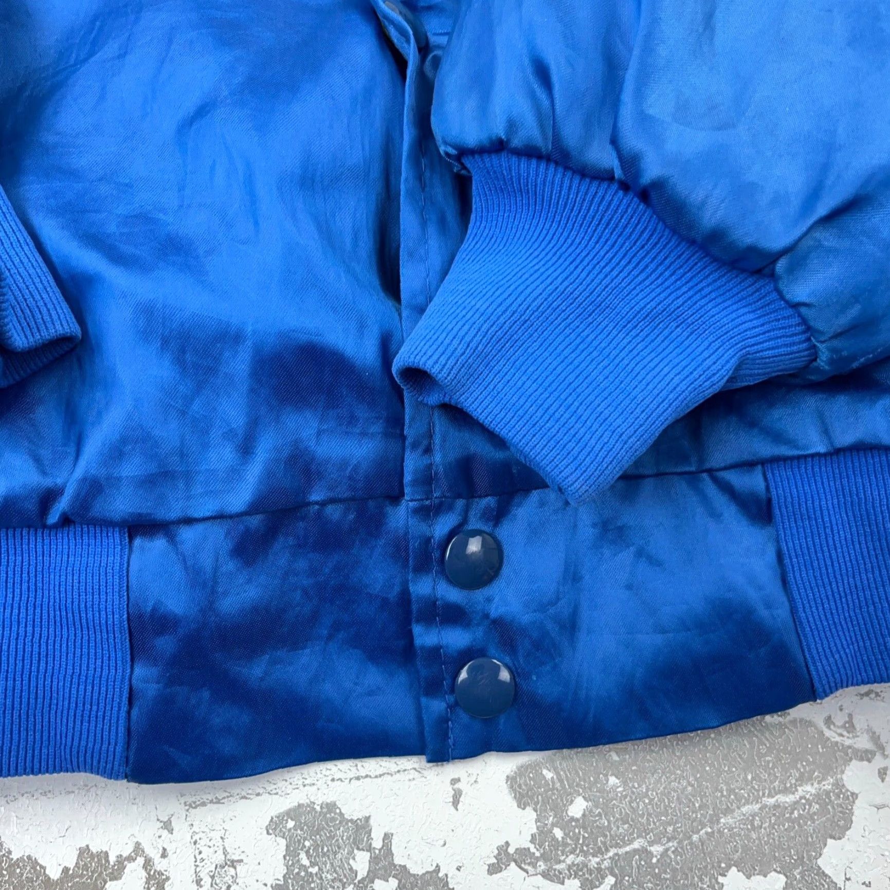 Vintage Vintage Satin Jacket Men Medium Blue Bomber USA 80s 90s Embroidered Logger Size US M / EU 48-50 / 2 - 5 Thumbnail