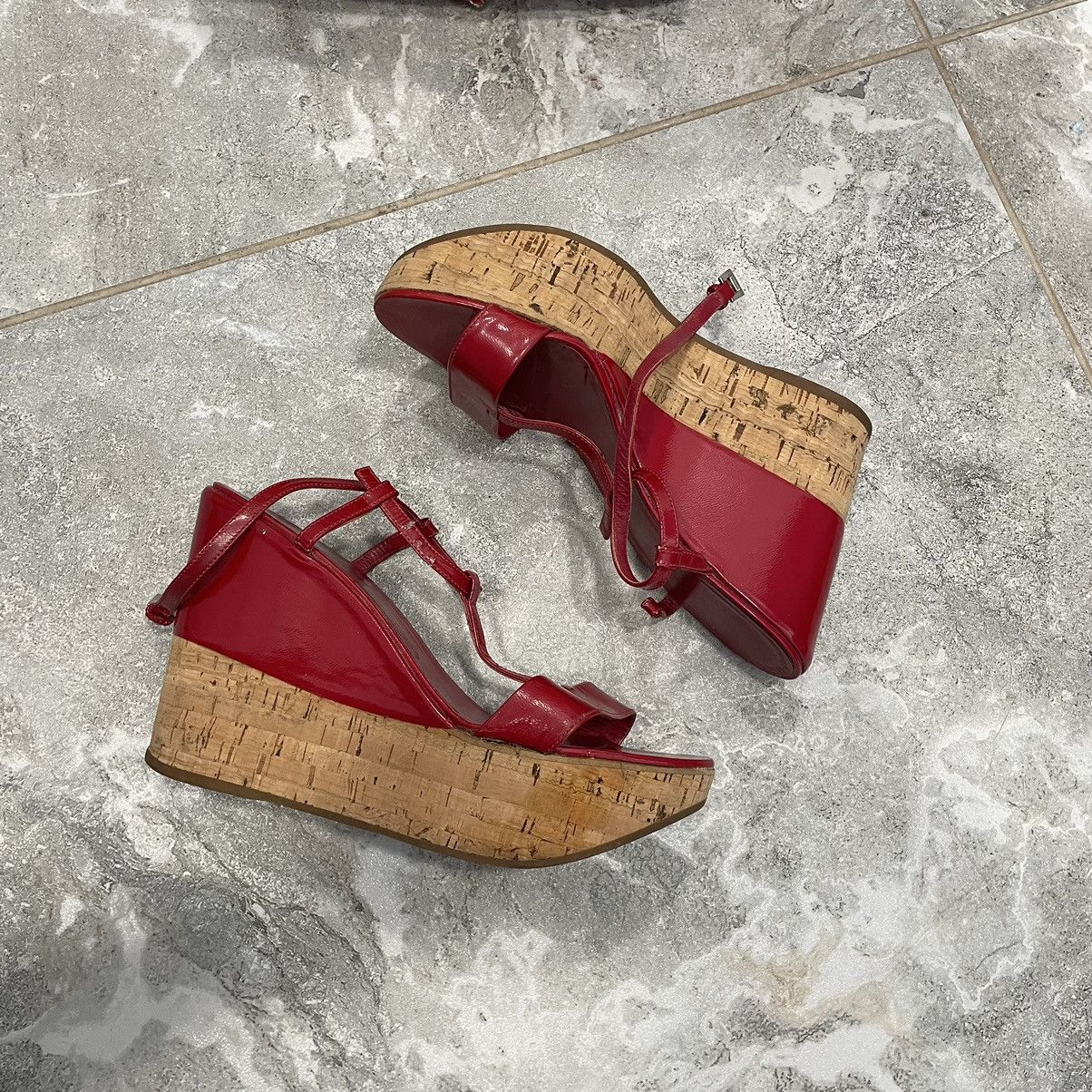 Prada × Vintage 39 PRADA Miu shoes Coral Pink Patent slip Slingback sandals Size US 9 / IT 39 - 1 Thumbnail
