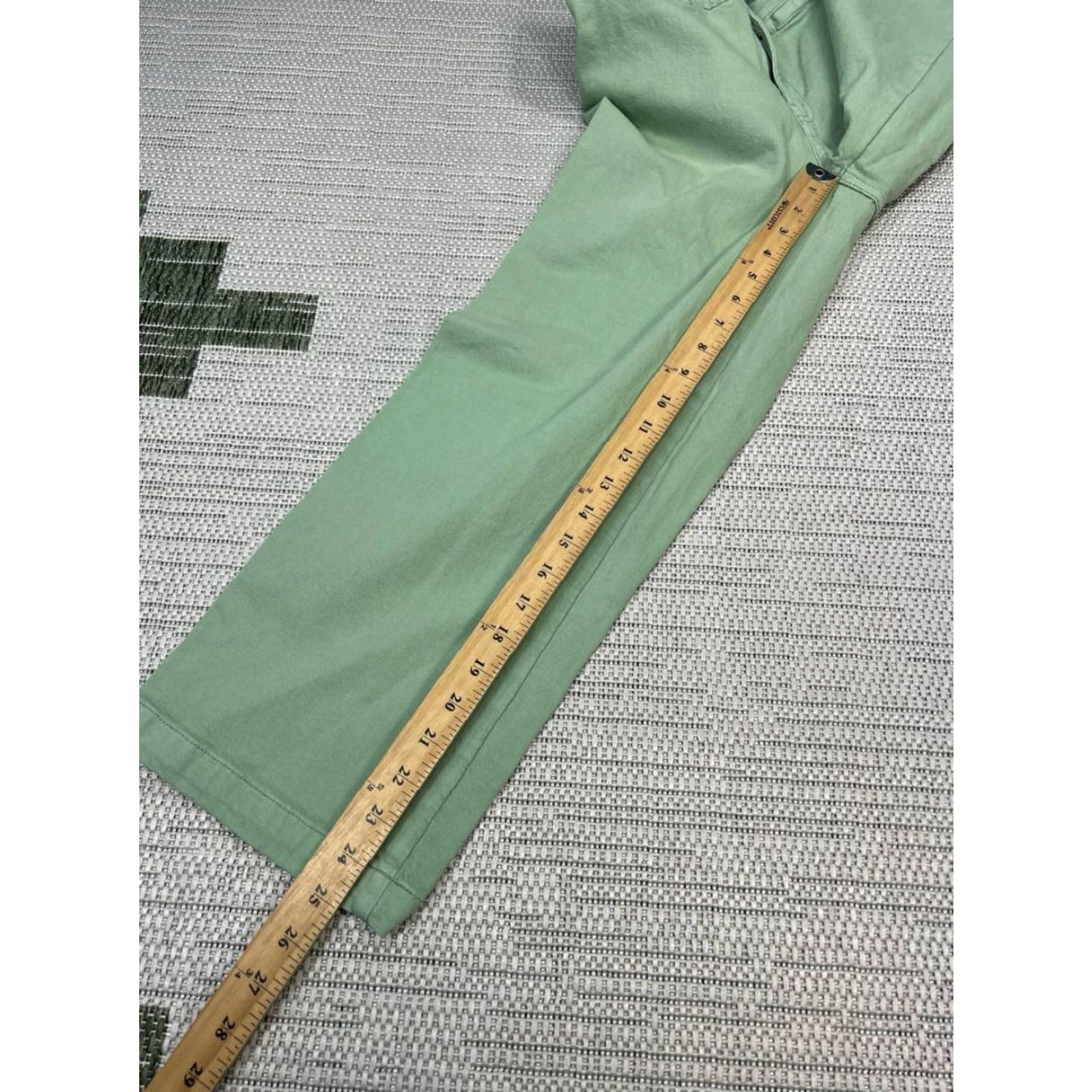 Madewell Madewell Emmett Wide Leg Cropped Pants Womens 25P Green Stretch Mid Rise Canvas Button Zip Flat Front Casual Travel Size 42" / US 20 - 2 Thumbnail