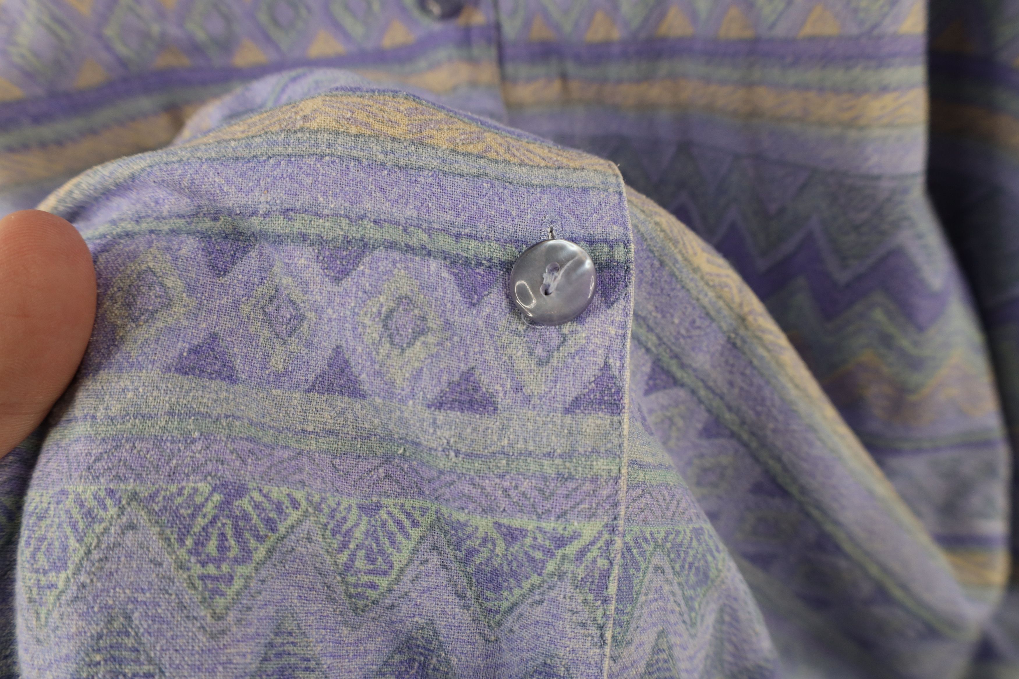 Vintage Vintage 90s Streetwear Fair Isle Camp Collar Button Shirt Size 3XL / US 20-22 - 4 Thumbnail