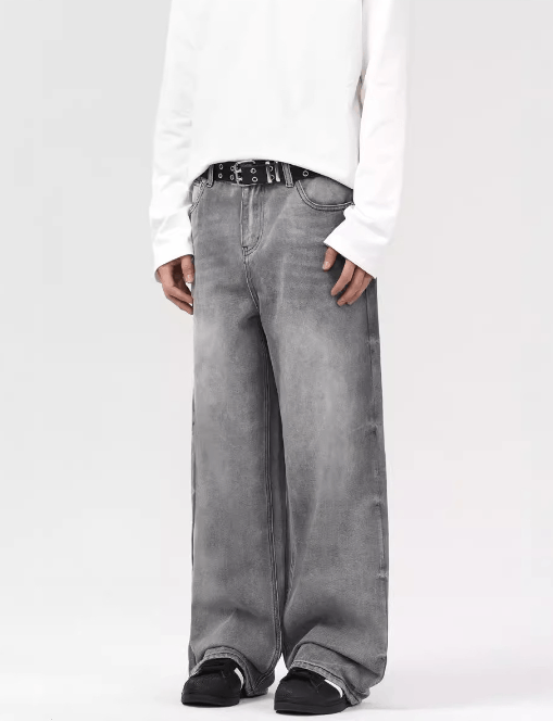 Japanese Brand × Jean Washed distressed loose straight baggy jeans Size US 32 / EU 48 - 2 Thumbnail