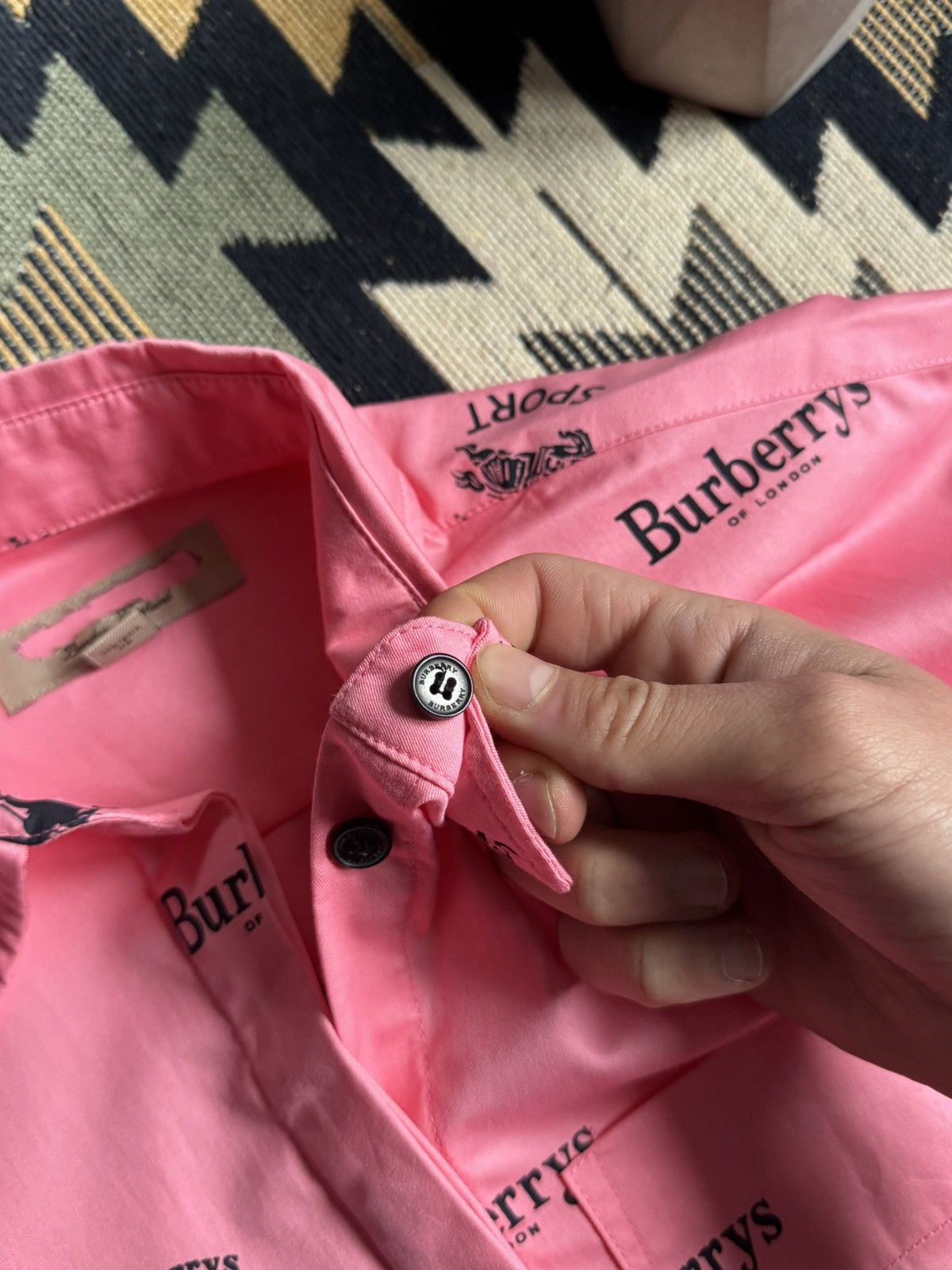 Other ❗️RARE❗️Burberrys Sport Monogram Short Sleeve Button Up Shirt Size US M / EU 48-50 / 2 - 11 Thumbnail