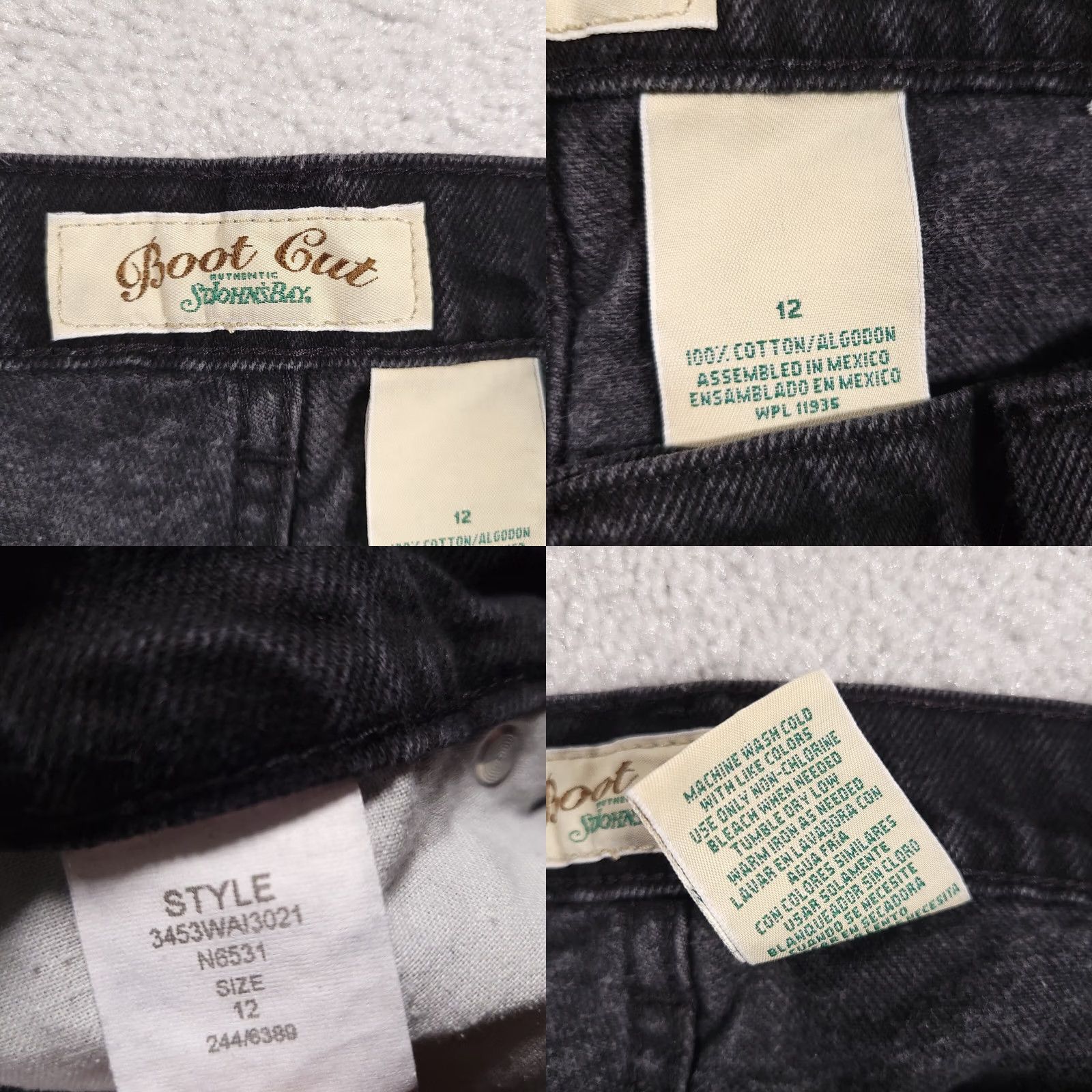 Vintage VINTAGE St John's Bay Jeans Women's 12 Boot Cut Black Denim High Rise Jeans Women Regular 33 In Inseam 5-Pocket Design stretch Easy Care 100% Cotton"} Size 34" / US 12 / IT 48 - 9 Thumbnail