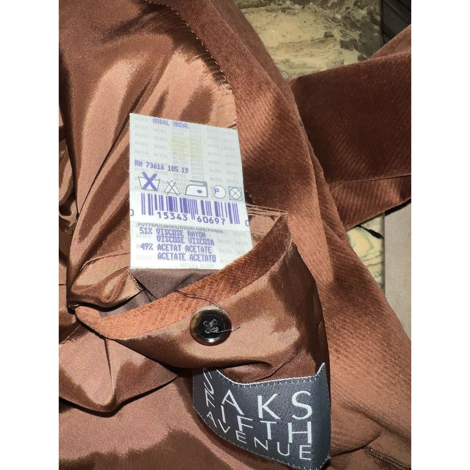 Hugo Boss Hugo Boss Cordoroy Brown 3 Button Men's Blazer 42L Size 42L - 7 Thumbnail