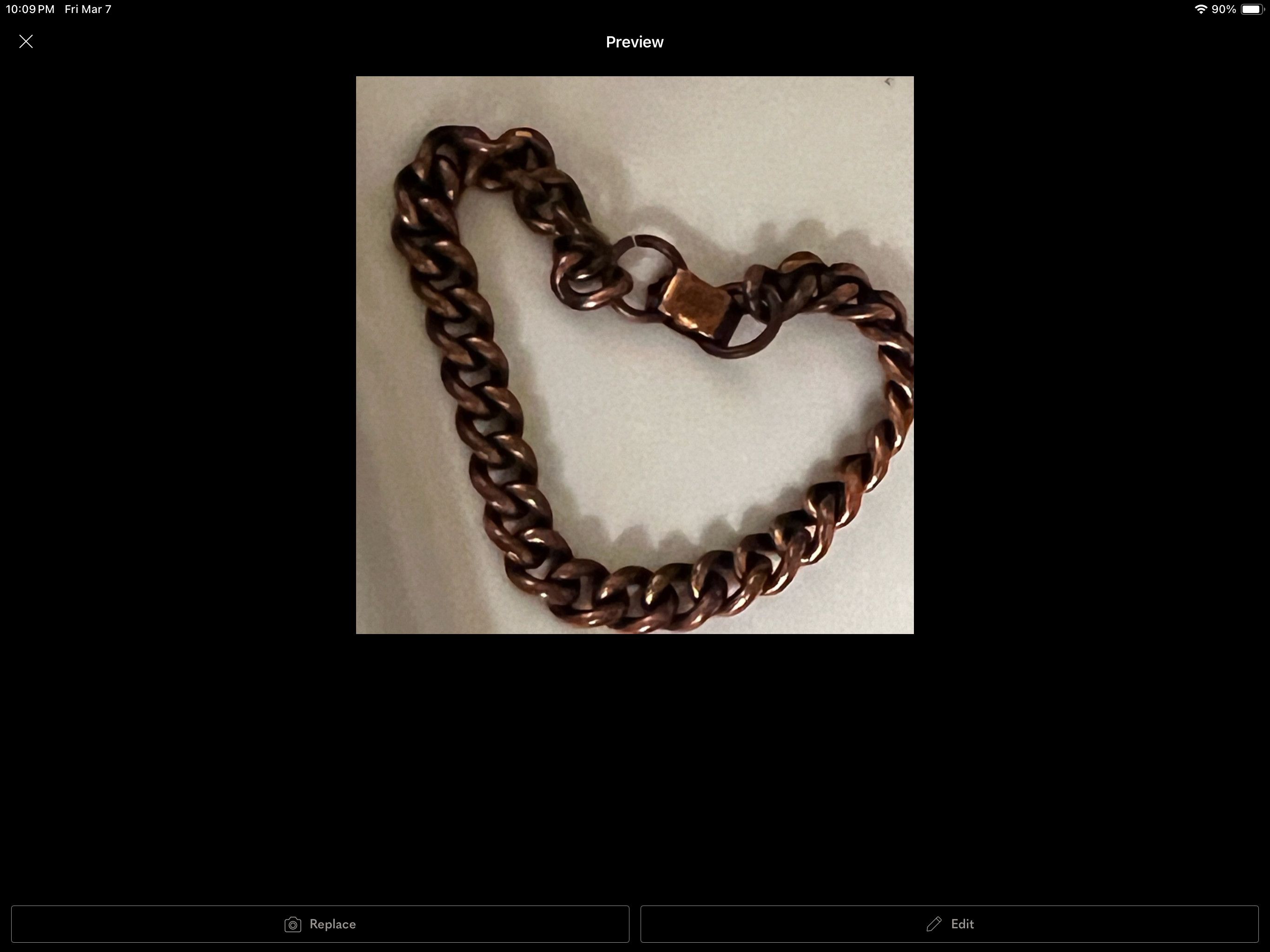Men’s Cuban Link Solid Copper Bracelet