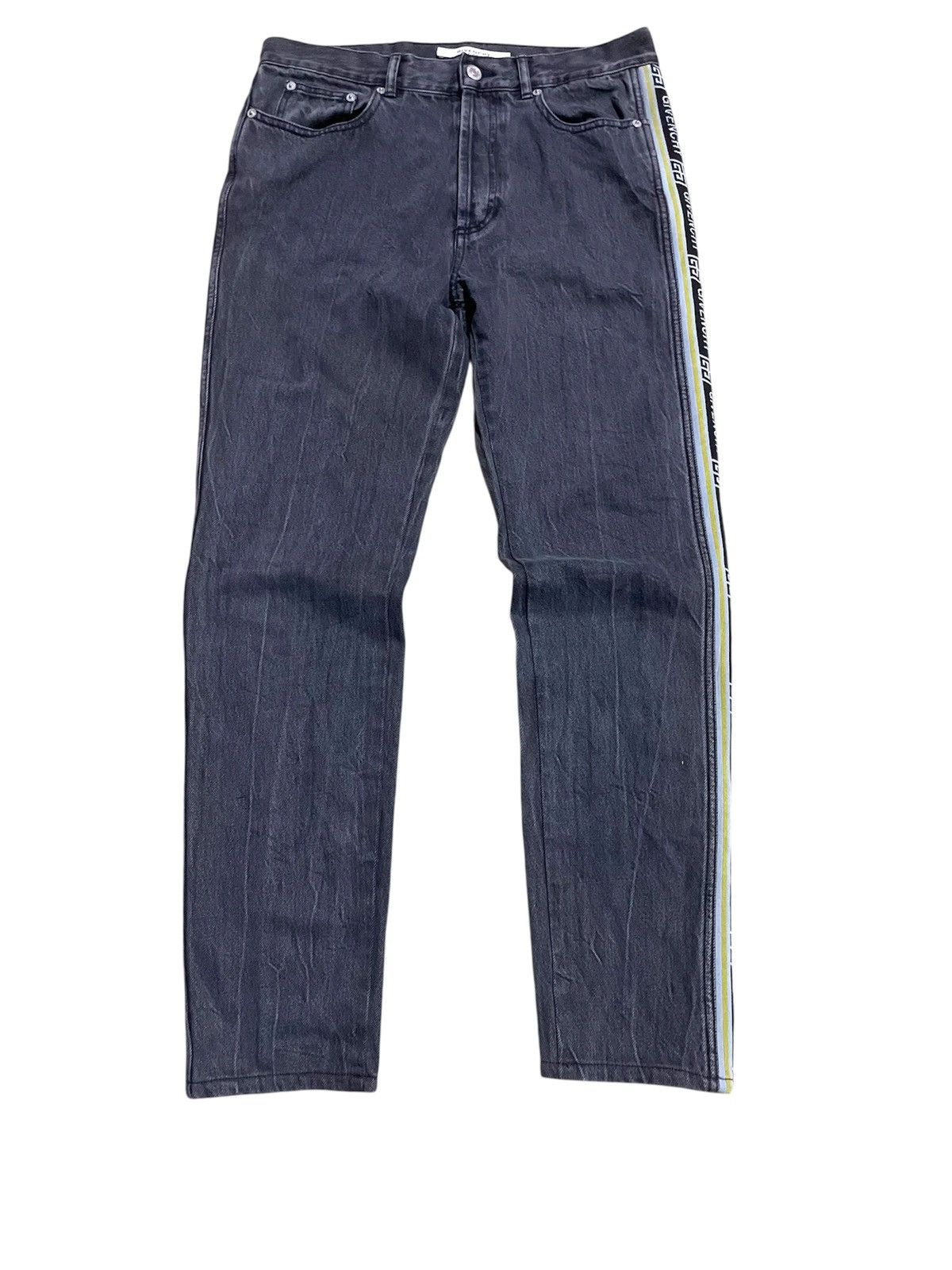 Givenchy Givenchy Side Logo Stripe Denim Jeans Fit Logo Jacquard Size US 31 - 1 Thumbnail