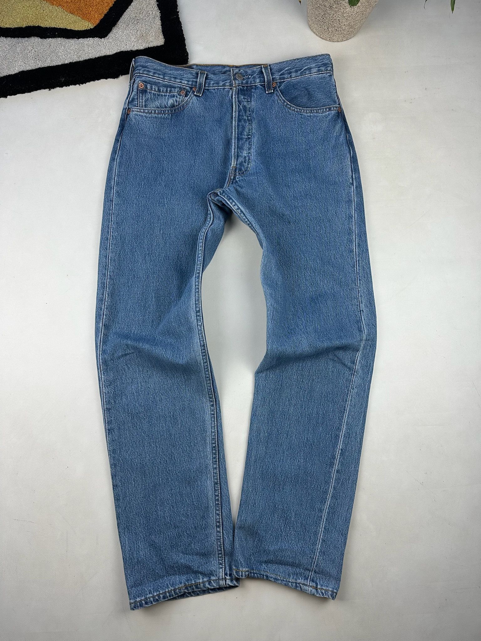 Levi's 90s Vintage Levis 501 Jeans blue washed Size US 32 / EU 48 - 5 Thumbnail