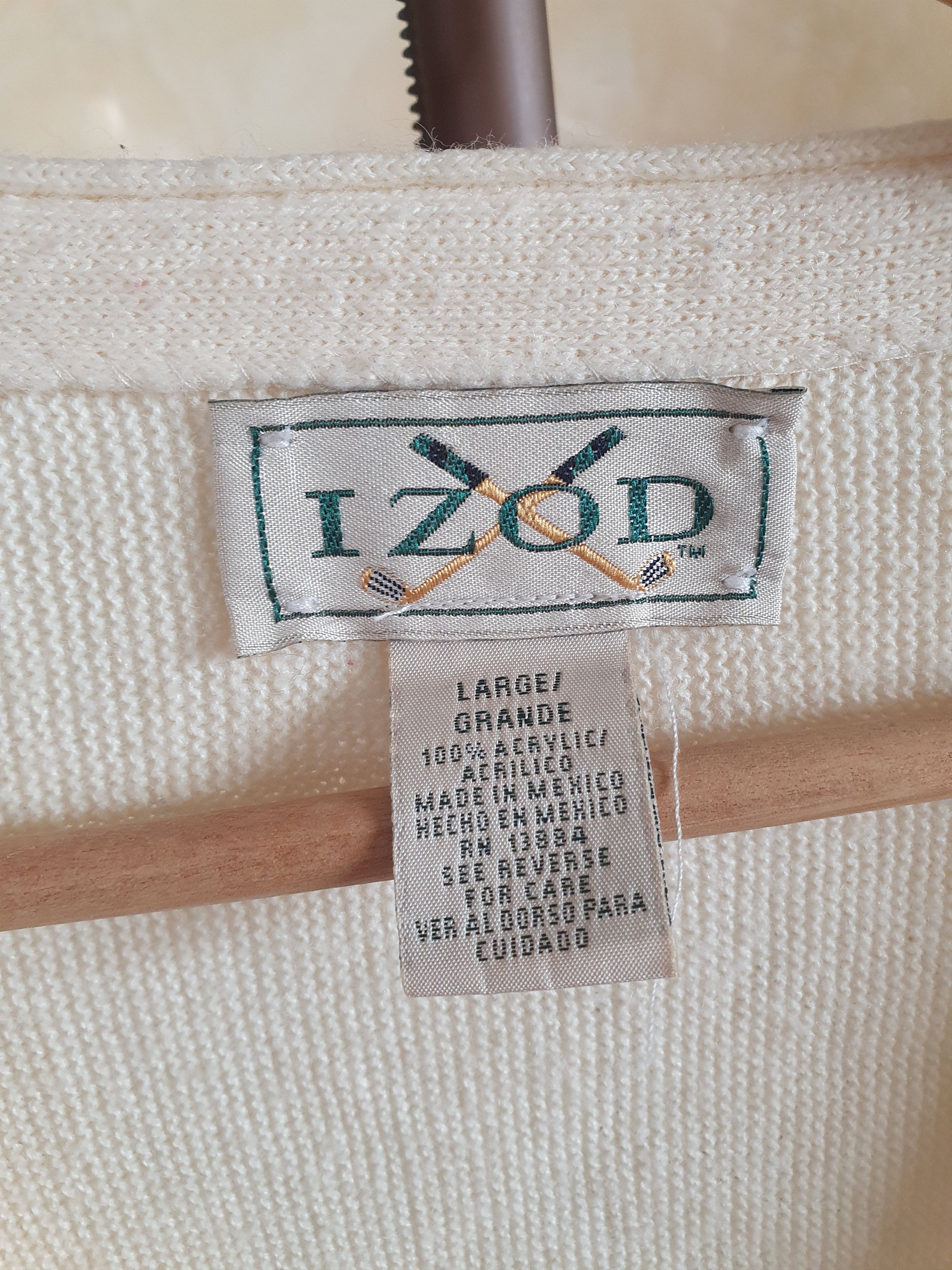 Izod × Vintage Izod Vintage Golf Cardigan Button Up V-Neck Made in Mexico L Size US L / EU 52-54 / 3 - 2 Thumbnail