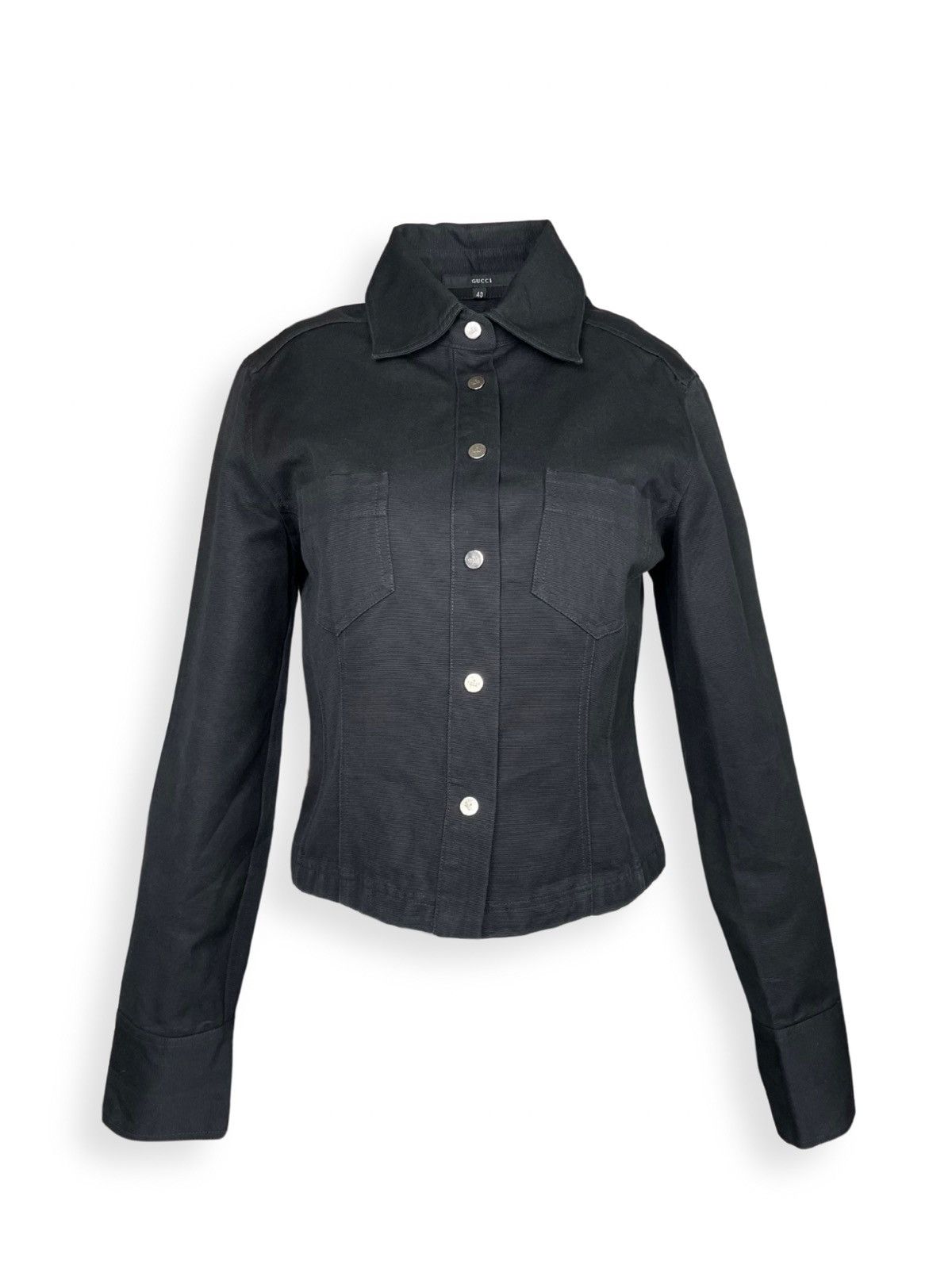 Gucci Gucci Vintage 90s Archived Crop Denim Jacket Size S / US 4 / IT 40 - 1 Thumbnail