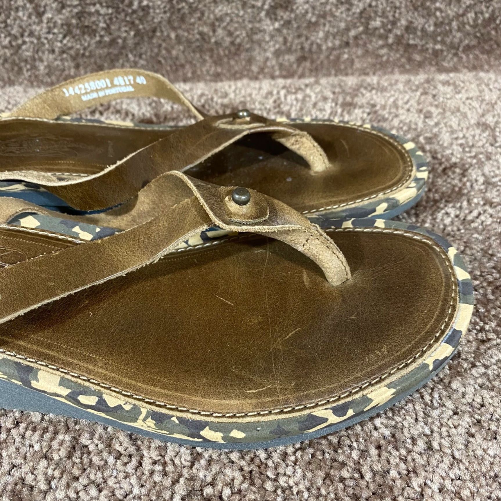 Fly London Fly London Womens Sandal Flip Flop Brown Leather Strap Size 40 US 9-9.5 Buckle Logo Wedge Straps Casual Shoes Size US 9 / IT 39 - 3 Thumbnail