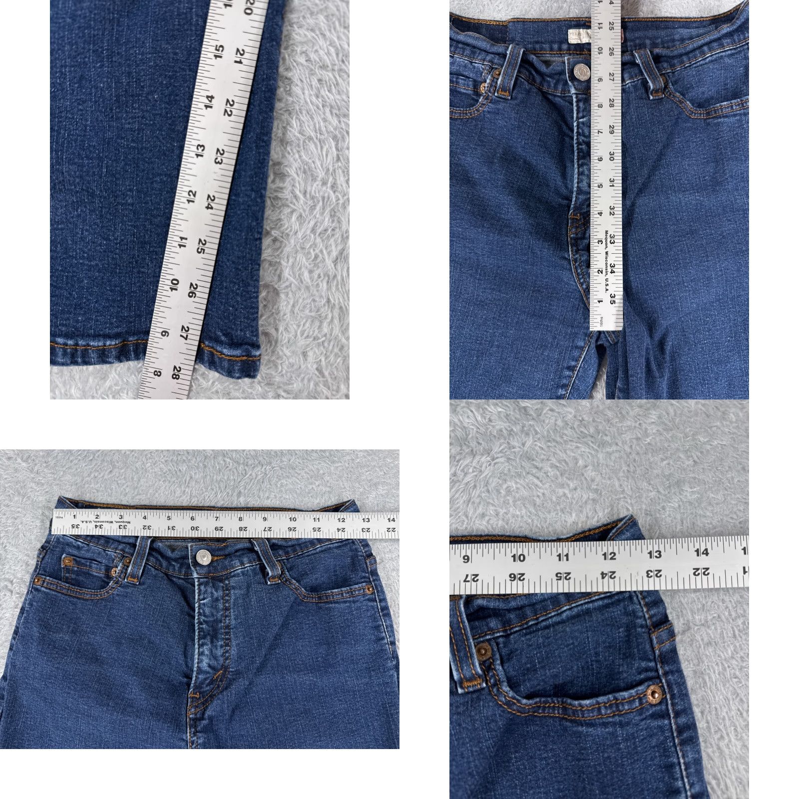 Levi's Levi's 512 Jeans Woman Regular 25x28 Blue Denim Slimming 8 Mid Rise 5-Pocket Button Zipper Size 30" / US 8 / IT 44 - 8 Thumbnail
