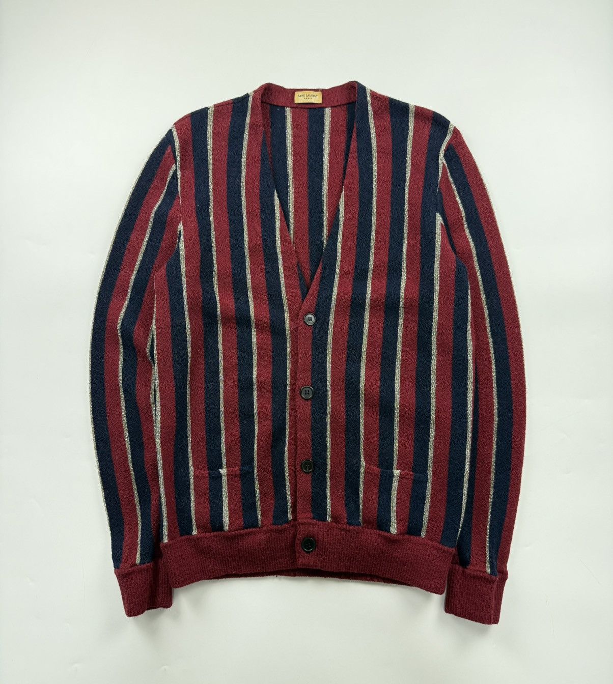 Saint Laurent Paris Saint Laurent x Hedi Slimane Pinstripe Wool Cardigan Size US L / EU 52-54 / 3 - 1 Thumbnail