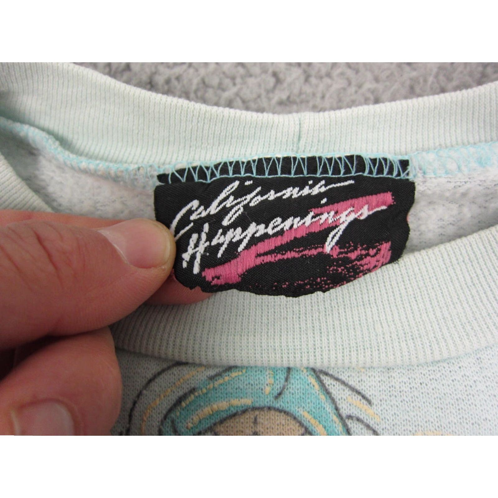 Vintage VINTAGE California Sweater Womens M Blue Crew Neck Frayless Pullover 80s 90s American Dog Flower Sweatshirt Made in USA Size M / US 6-8 / IT 42-44 - 6 Thumbnail