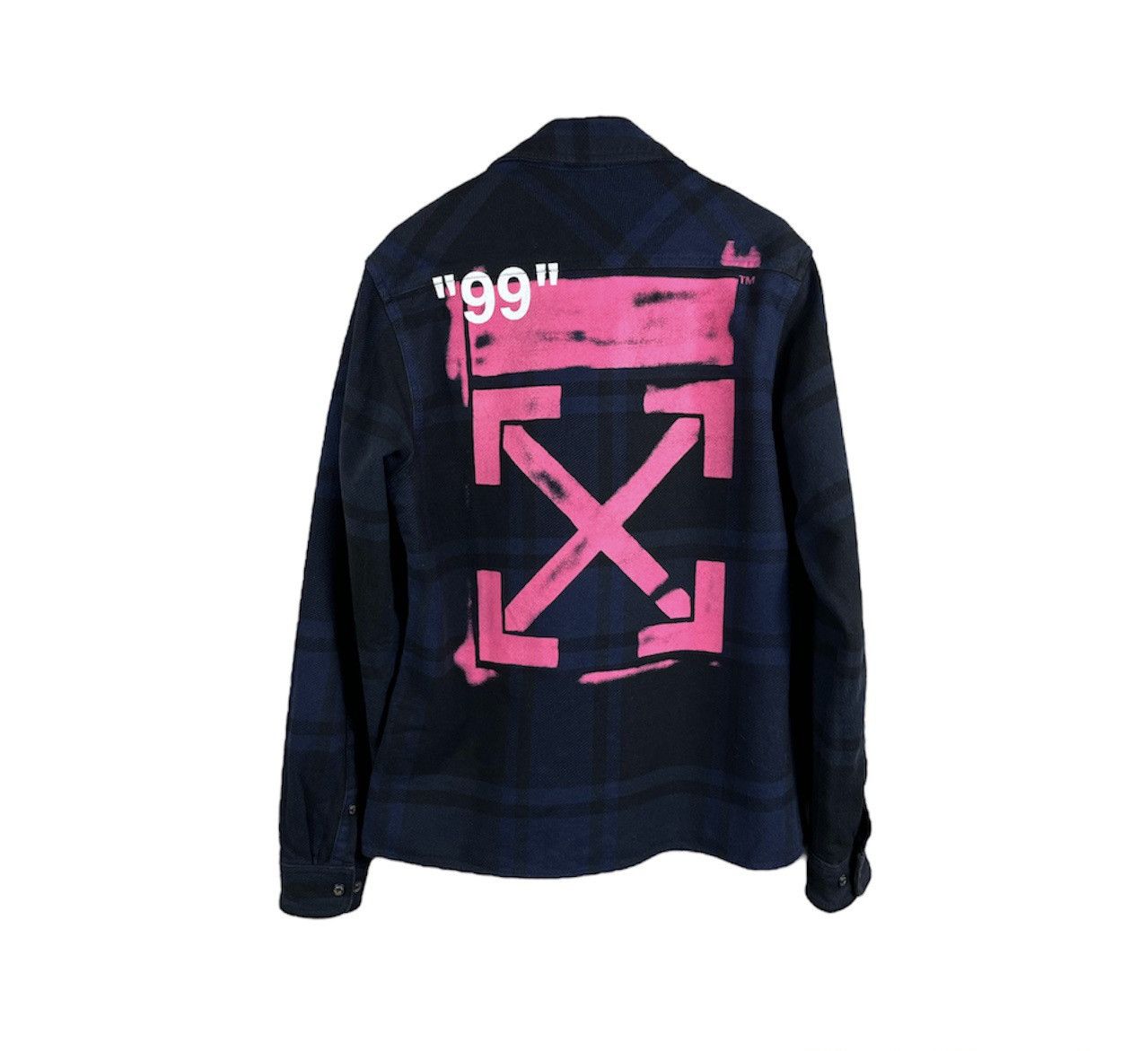 Off-White Virgil Abloh flannel shirt jacket arrows pink logo