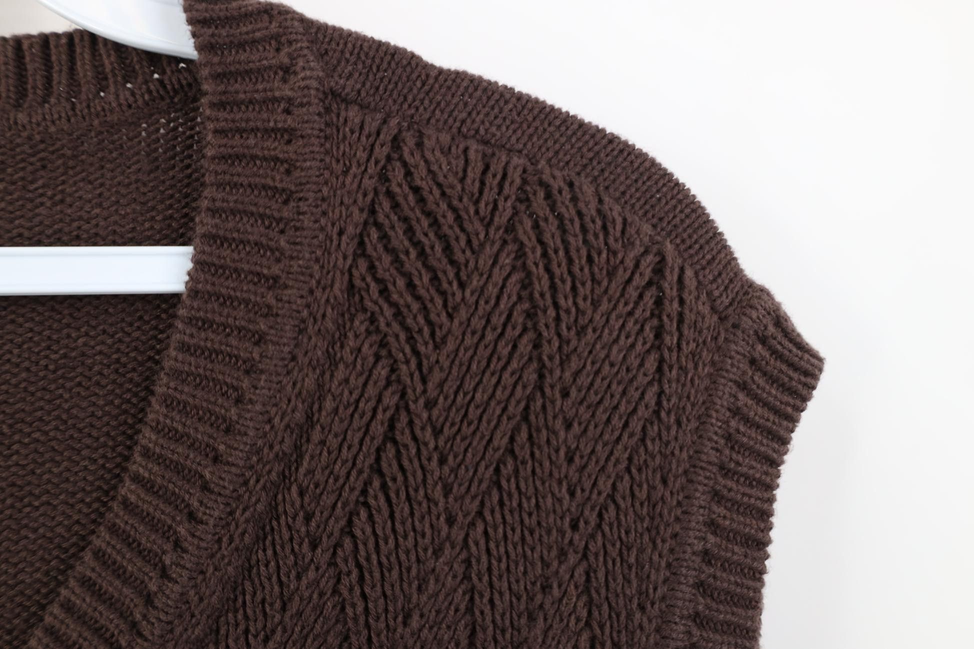 Vintage Vintage 90s Streetwear Diamond Weave Knit Sweater Vest Brown Size US XL / EU 56 / 4 - 5 Thumbnail