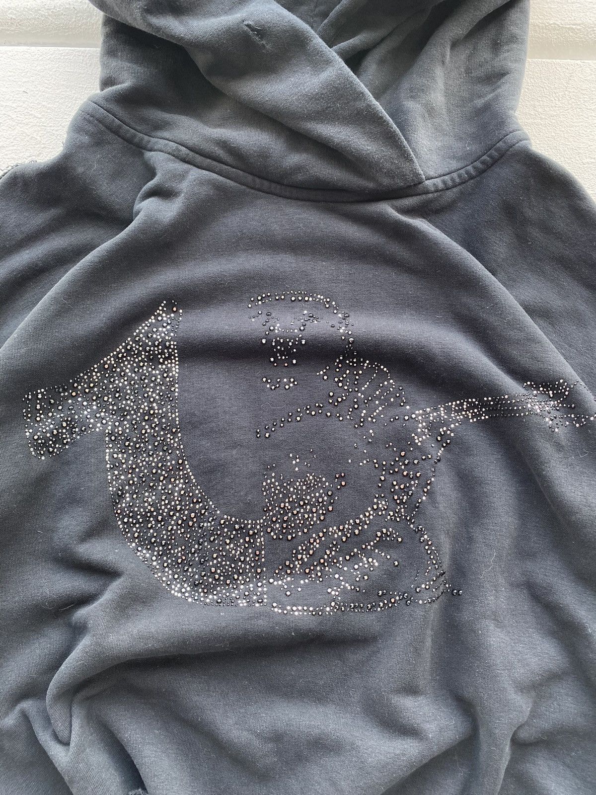 True Religion × Vintage Gothic True Religion Logo Black Womens Oversized Hoodie M Size M / US 6-8 / IT 42-44 - 2 Thumbnail