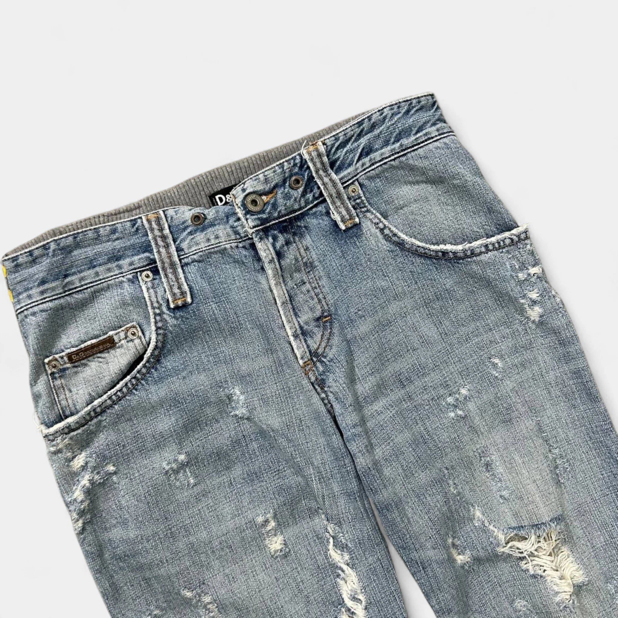Dolce & Gabbana Dolce & Gabbana Hybrid Distressed Denim and Fleece Pants Size US 28 / EU 44 - 3 Thumbnail