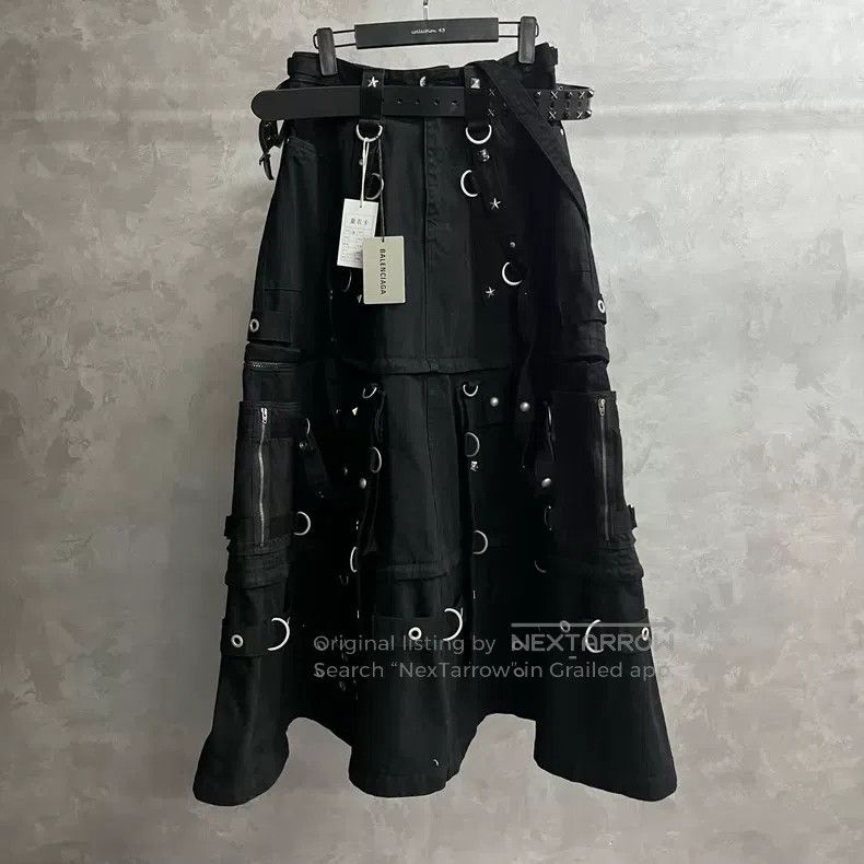 Balenciaga Balenciaga Black Metal Accessory Denim Skirt Size 33" - 1 Thumbnail