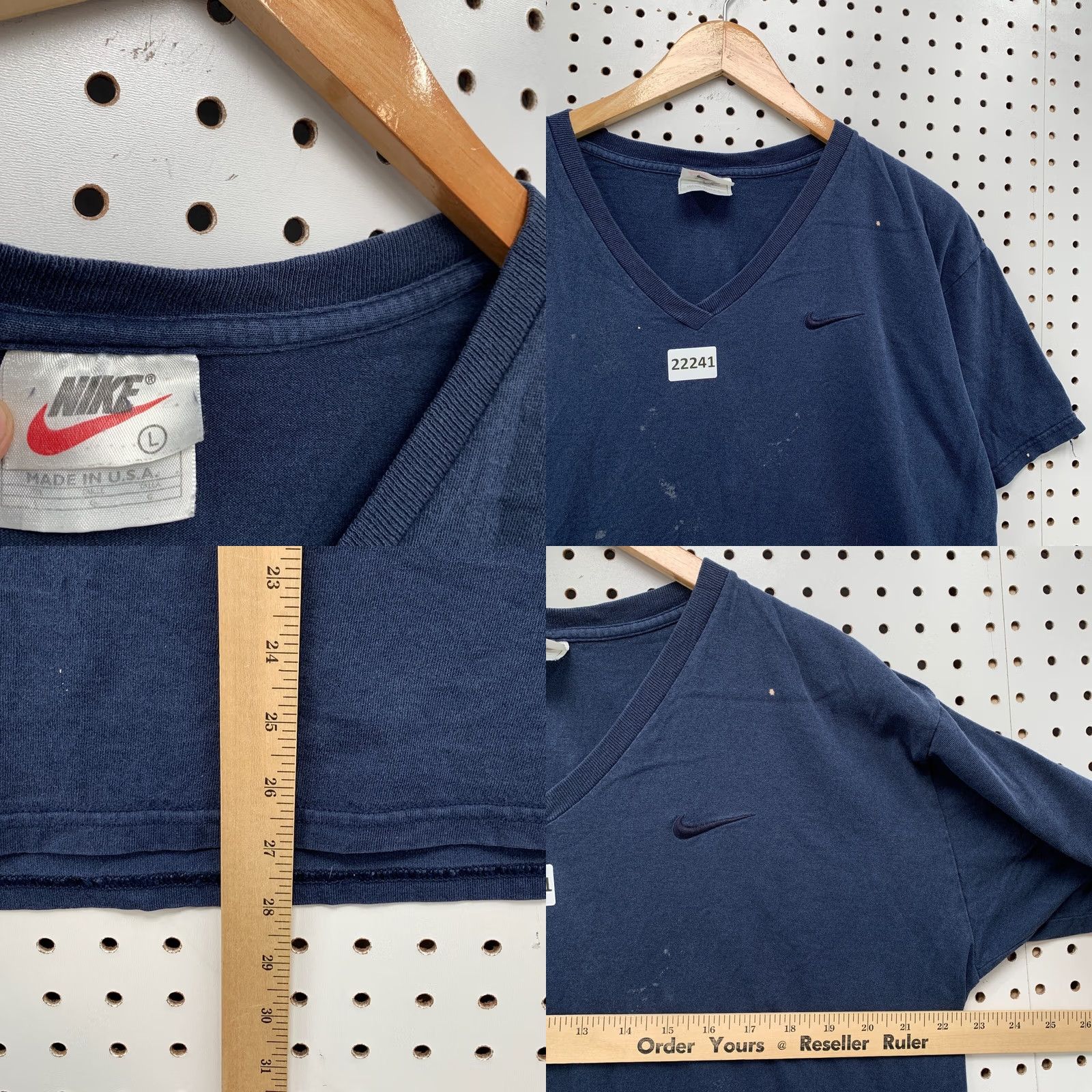 Nike VINTAGE Nike Shirt Navy Blue Embroidered Swoosh Adult Large 22.5x27 90s Shirt Mens Size US L / EU 52-54 / 3 - 9 Thumbnail
