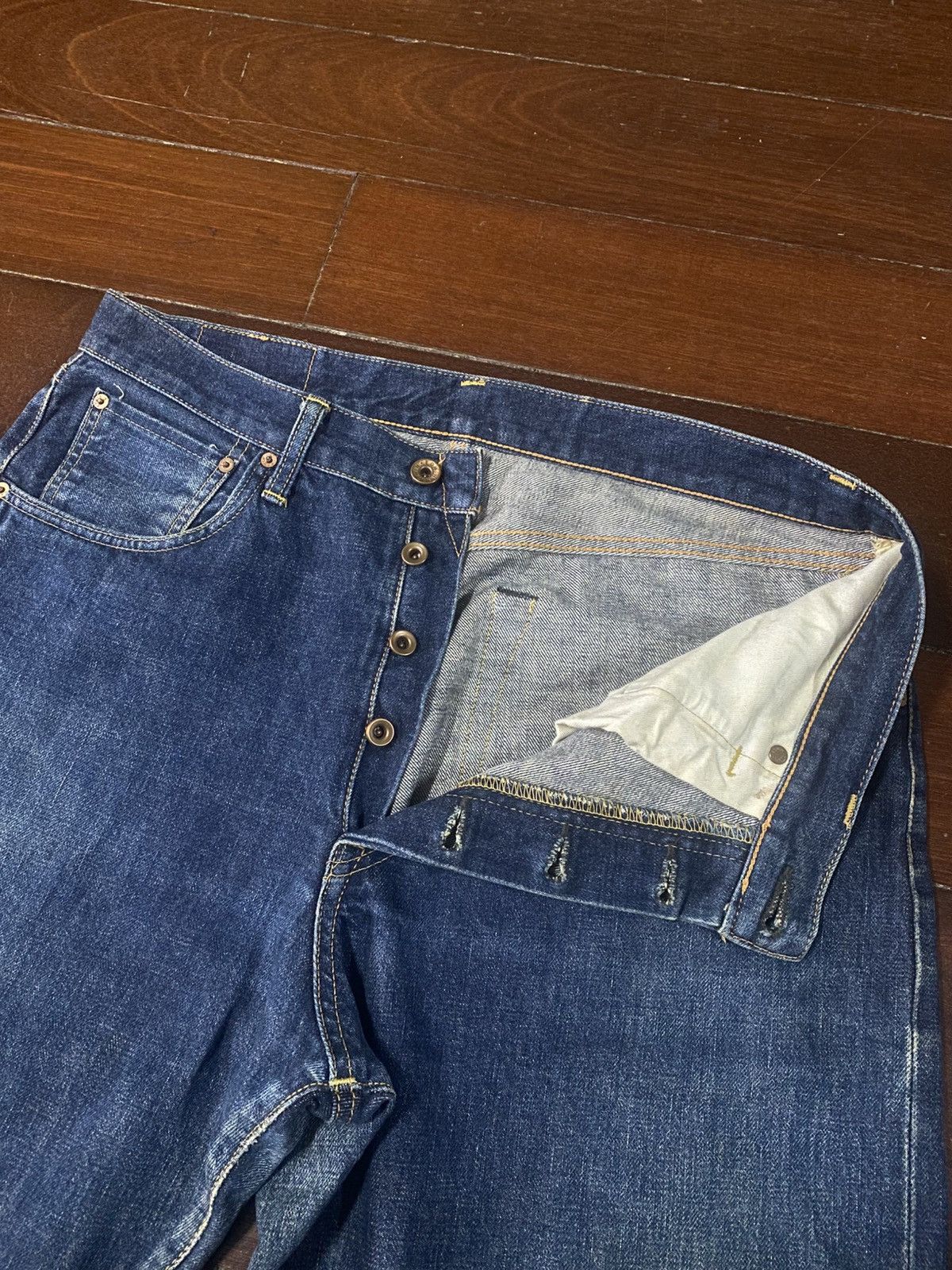 Edwin Vintage 90s Edwin 505 Selvedge Straight Jeans wide leg Size US 36 / EU 52 - 15 Thumbnail