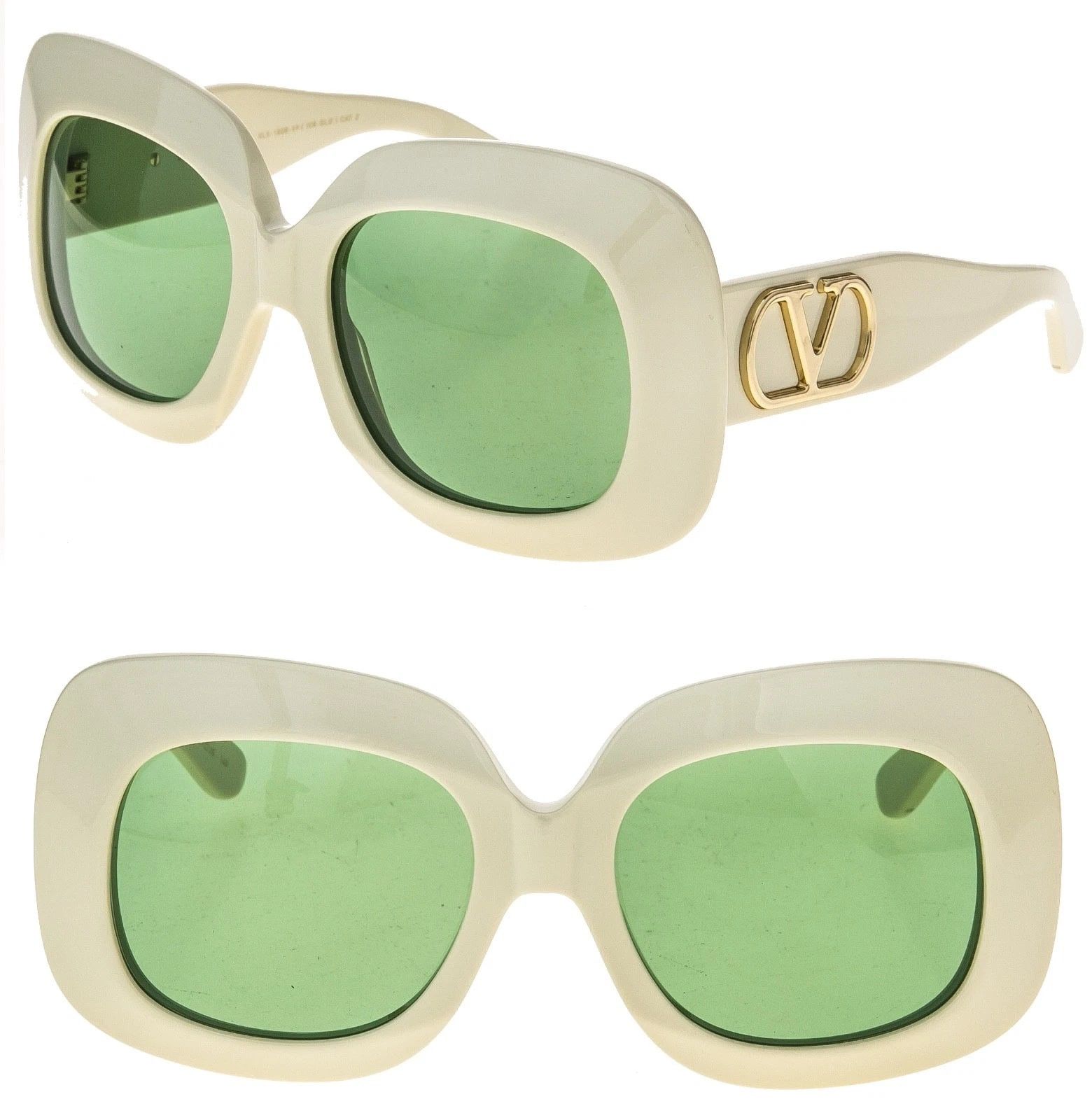 Valentino VALENTINO VLS180 Ivory Green Oversized VLS 180B Sunglasses Size ONE SIZE - 1 Thumbnail