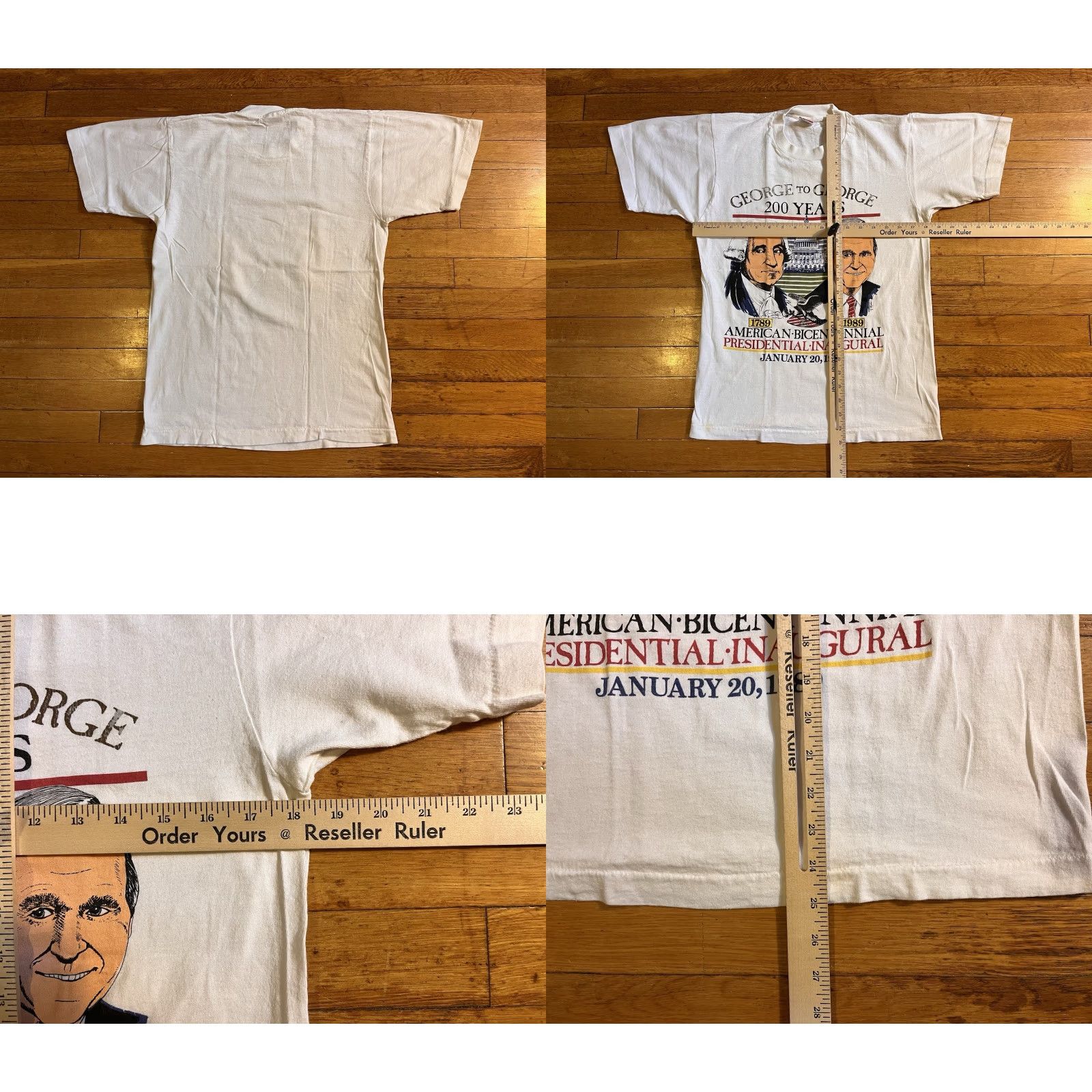 Fruit Of The Loom VINTAGE George Washington George Bush Inaugural 1989 Shirt M Single Stitch 80s Size US M / EU 48-50 / 2 - 8 Thumbnail